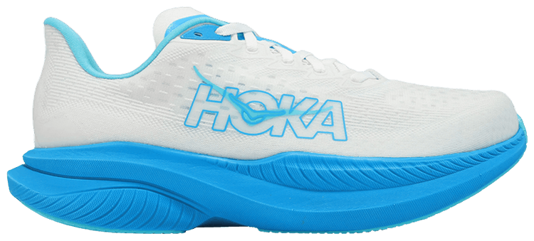 HOKA Mach 6 Wide White Skyward Blue