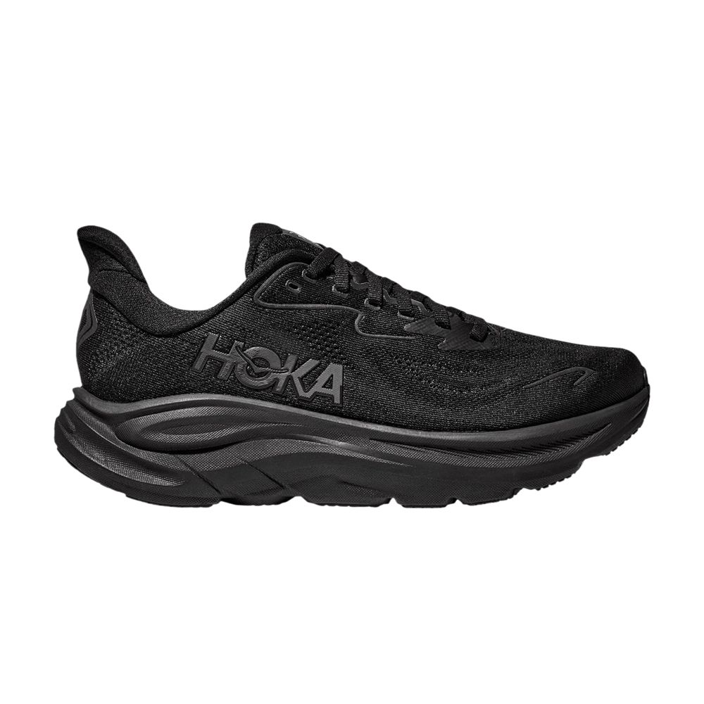 HOKA Clifton 10 Wide 'Triple Black' | Men's Size 12 - 1162032-BBLC