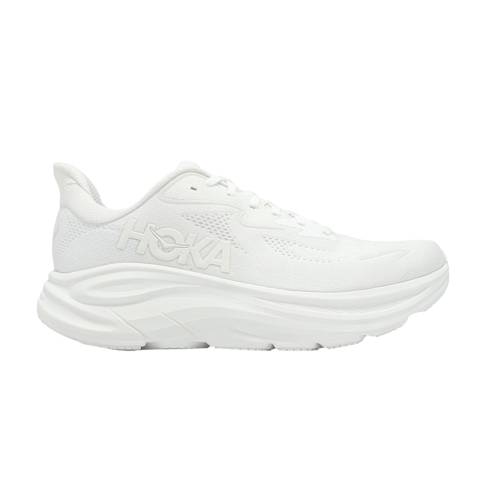 HOKA Clifton 10 Wide 'Triple White' | Men's Size 8.5 - 1162032-WWH