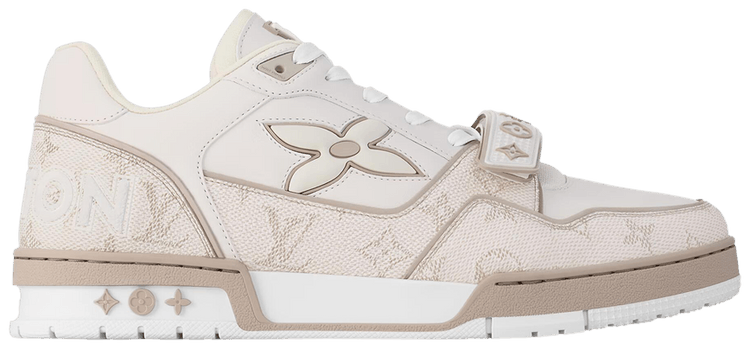 Louis Vuitton Trainer Velcro Strap   Beige Monogram Flowers