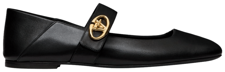 Valentino Garavani Wmns Vlogo Locker Mary Jane Ballerina Black