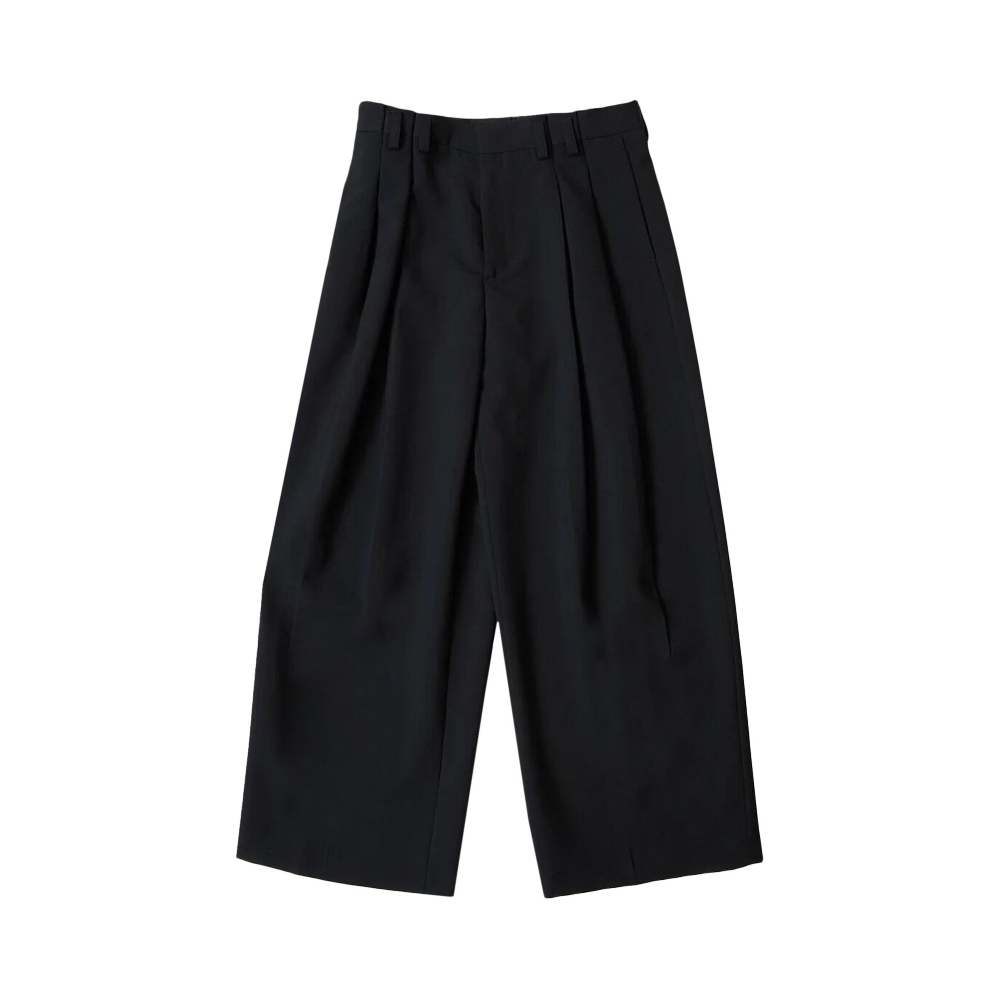 Pre-owned Jil Sander Wool Double Pleated Wide Leg Trousers 'black' | Men's Size 56
