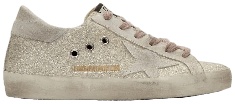 Golden Goose Wmns Superstar Fine Silver Glitter
