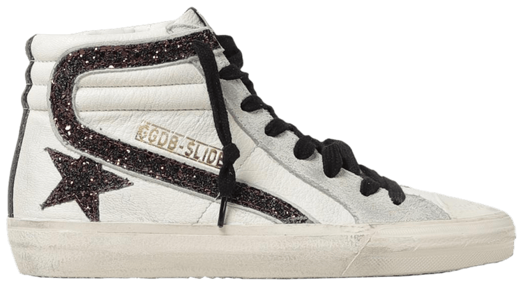 Golden Goose Wmns Slide Sneaker White Black Glitter