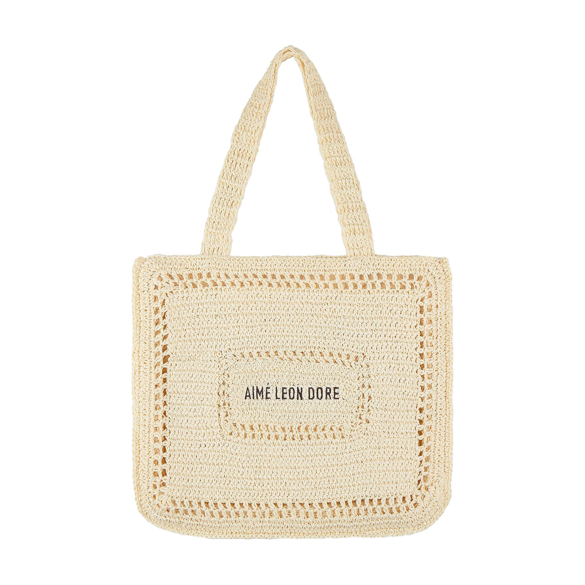 Pre-owned Aimé Leon Dore Crochet Tote Bag 'afterglow' | Cream | Men's Size Onesize In White