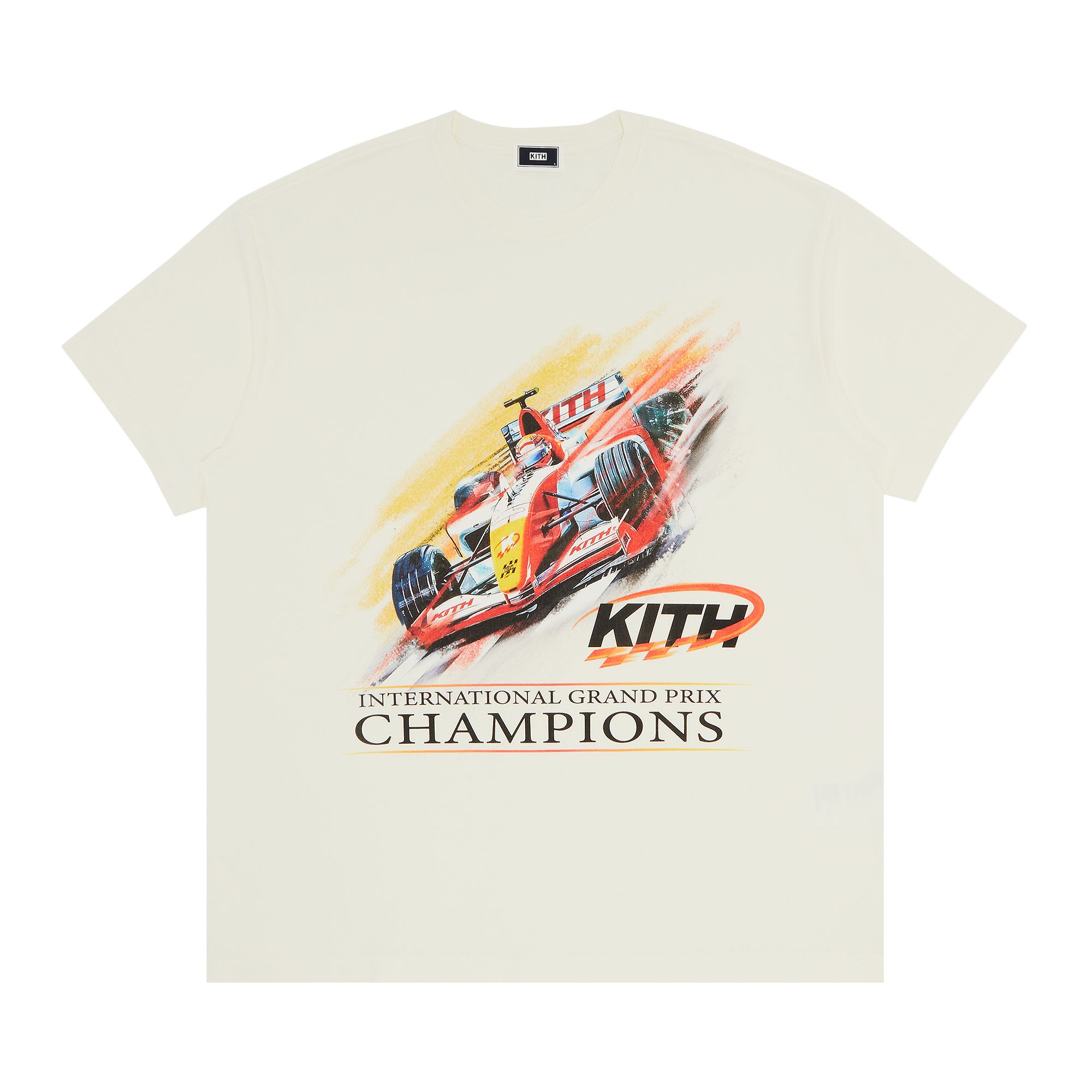 Pre-owned Kith F1 Champion Vintage Tee 'silk' | Tan | Men's Size Xxl In Brown