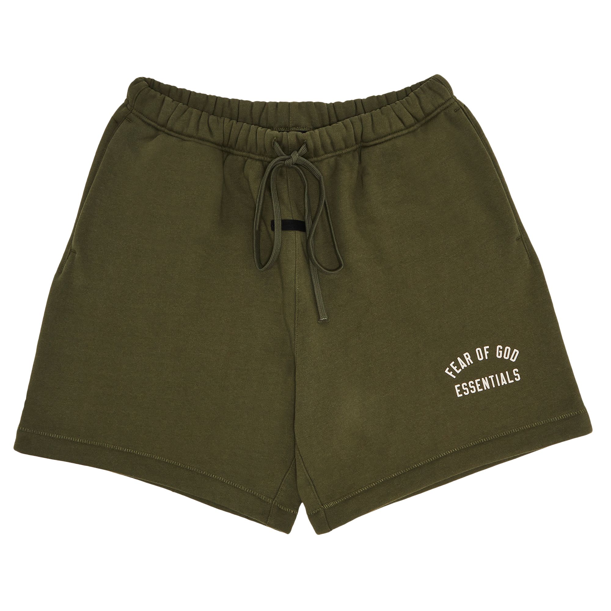Pre-owned Essentials Fear Of God Fleece Soccer Short 'military' | Green | Men's Size Xxl