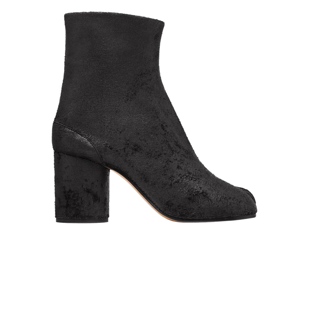 Pre-owned Maison Margiela Wmns Tabi Ankle Boot 'lasered Suede - Black' | Women's Size 37