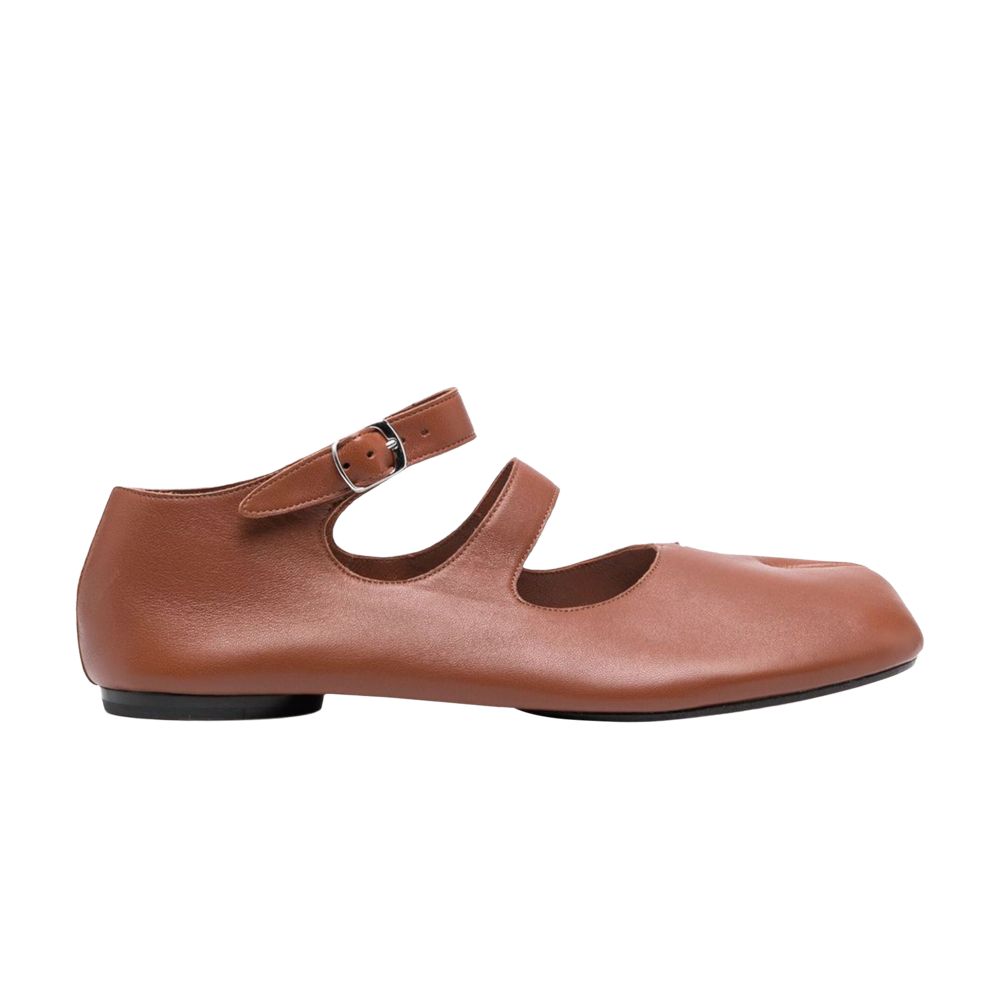 Pre-owned Maison Margiela Wmns Tabi Ballerina Double-strap Flats 'nutmeg' | Brown | Women's Si