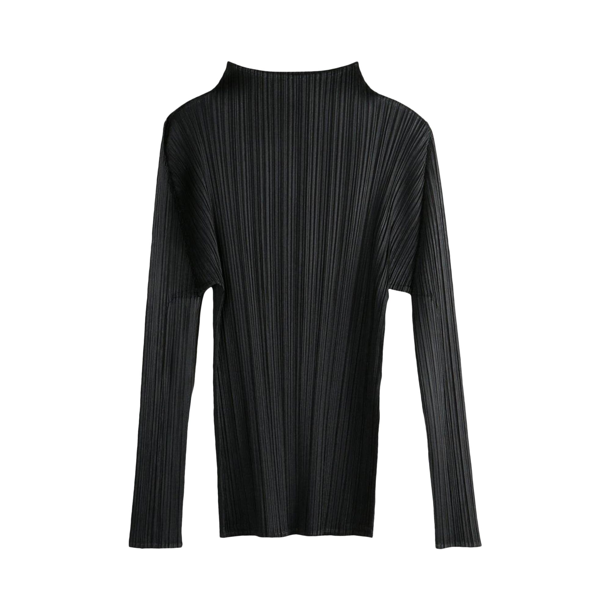 Pre-owned Issey Miyake Pleats Please Basics May Shirt 'black' | Women's Size 3