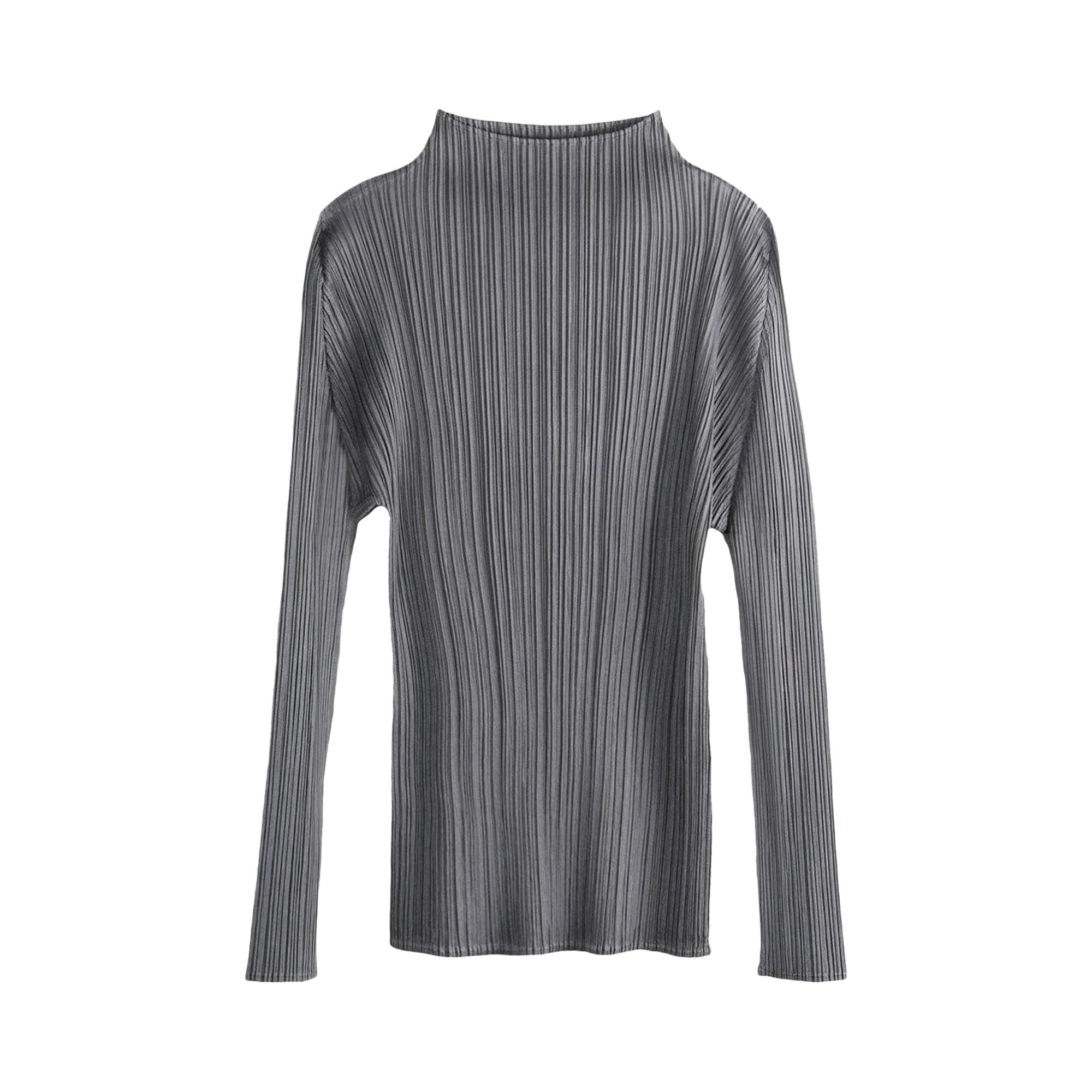 Pre-owned Issey Miyake Pleats Please  Basics May Shirt 'grey' | Women's Size 3 In Gray