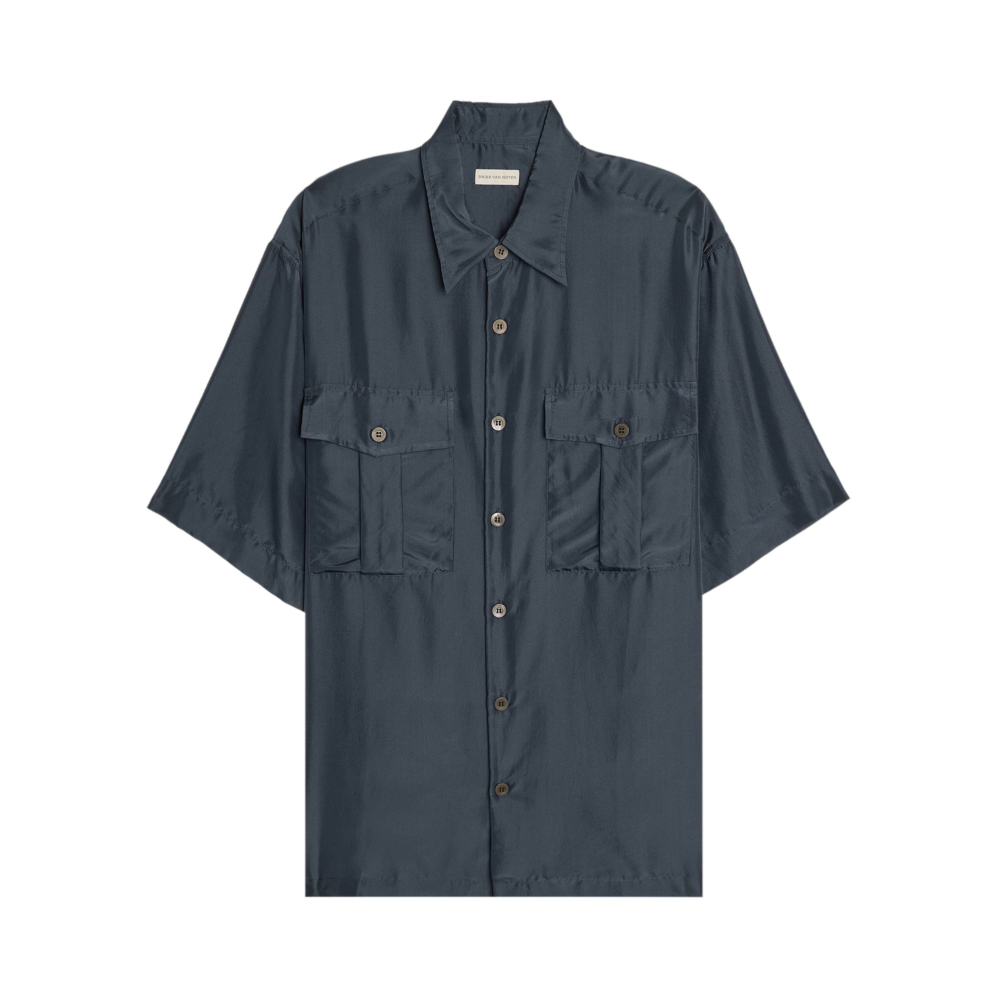 Pre-owned Dries Van Noten Loose Fit Breast Pockets Shirt 'navy' | Blue | Men's Size L