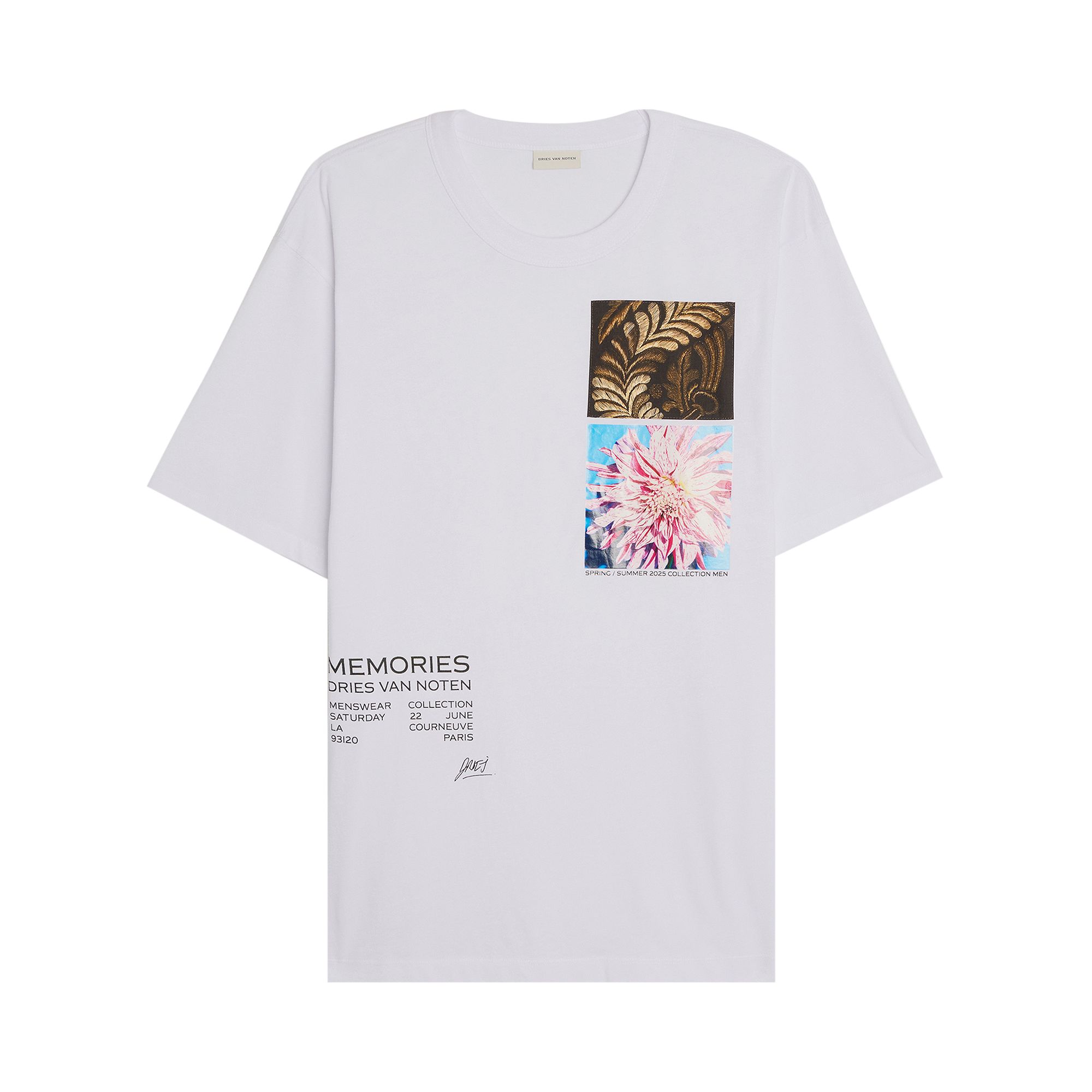 Pre-owned Dries Van Noten Medium Fitted Print T-shirt 'white' | Men's Size S