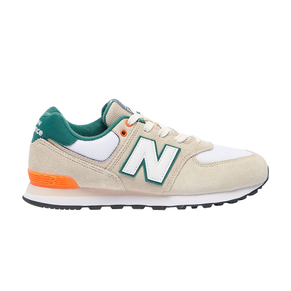 Pre-owned New Balance 574 Big Kid 'white Green' | Cream | Kid's Size 7