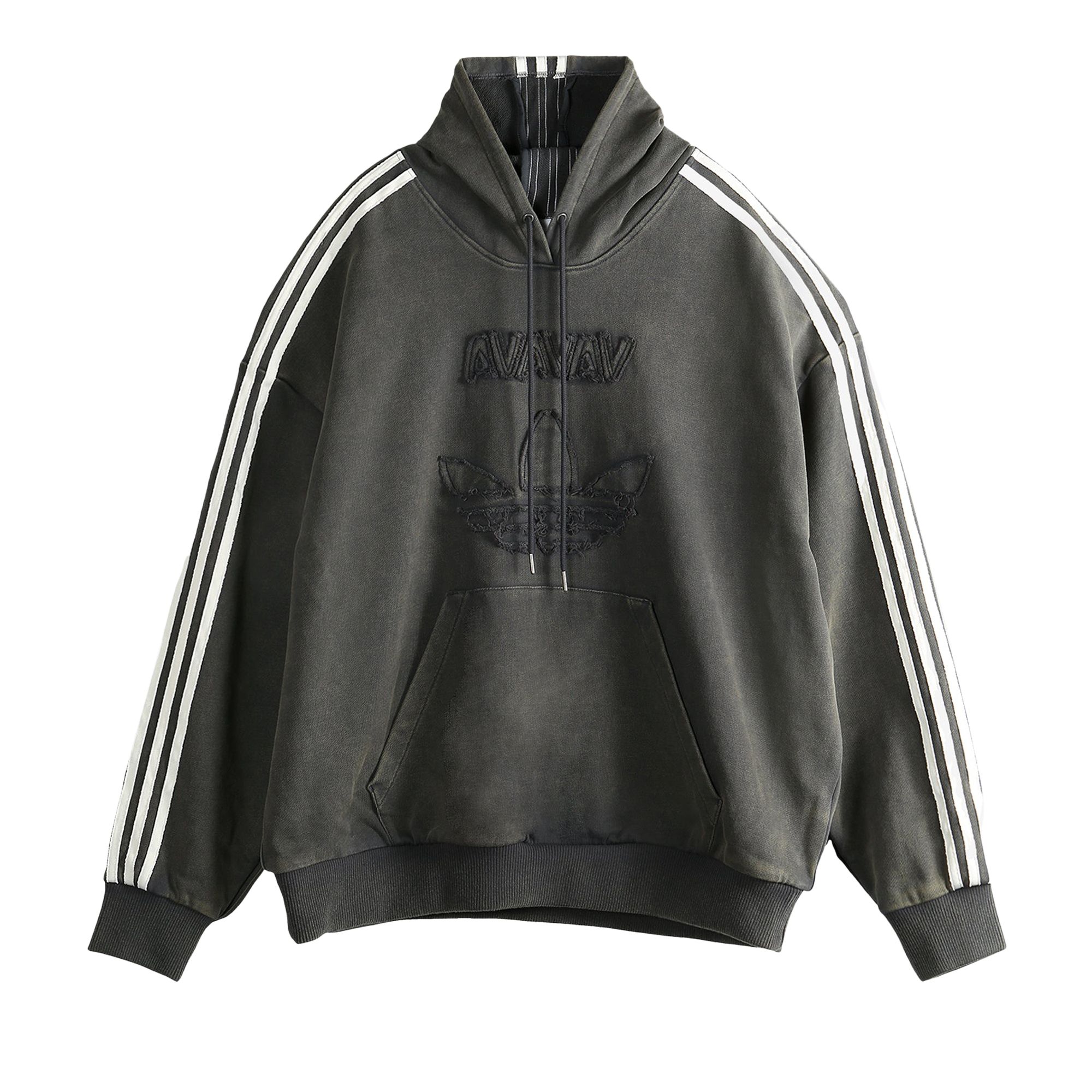 Pre-owned Adidas Originals Adidas X Avavav Shoulderless Hoodie 'carbon' | Grey | Men's Size Xs