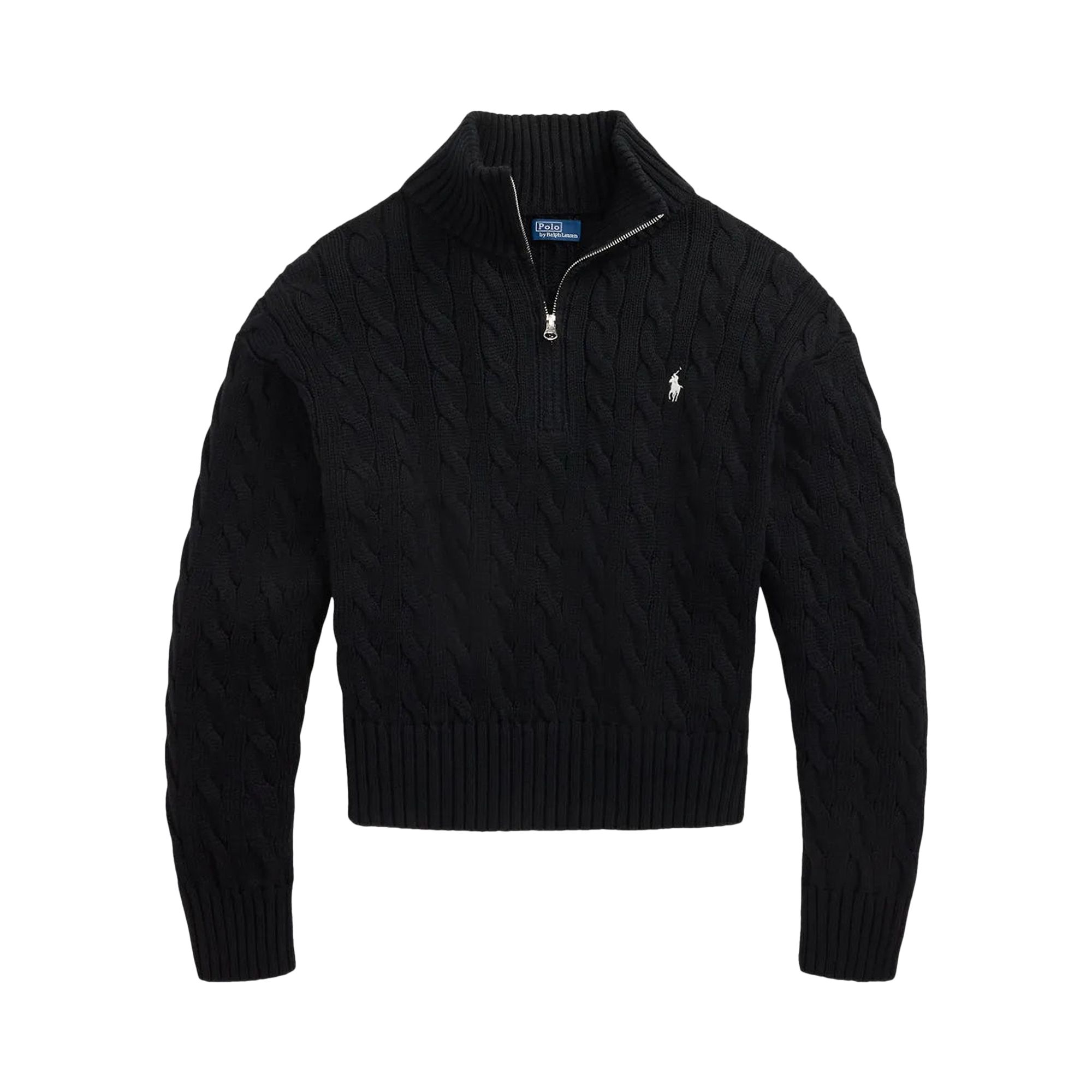 Pre-owned Polo Ralph Lauren Half-zip Sweater 'polo Black' | Women's Size S