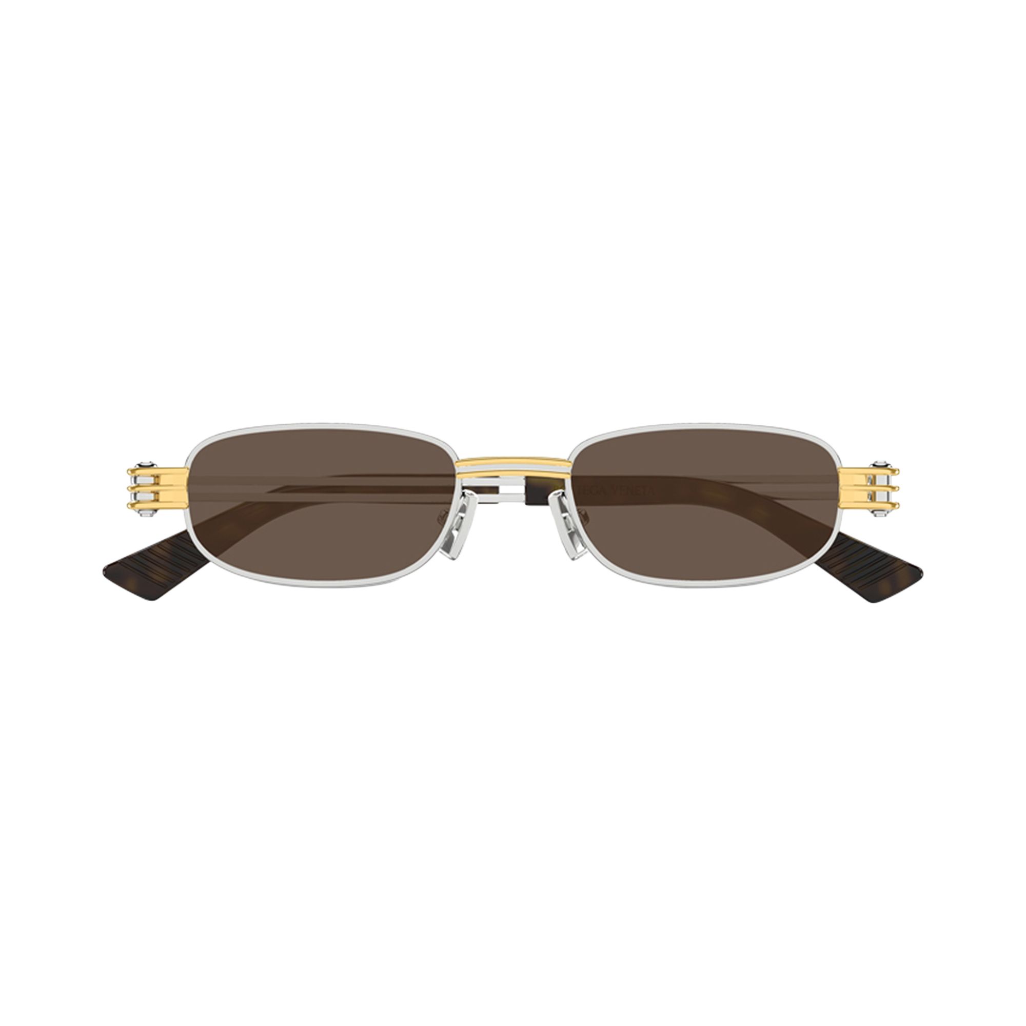 Pre-owned Bottega Veneta Rectangular Sunglasses 'shiny Silver' | Women's Size Onesize