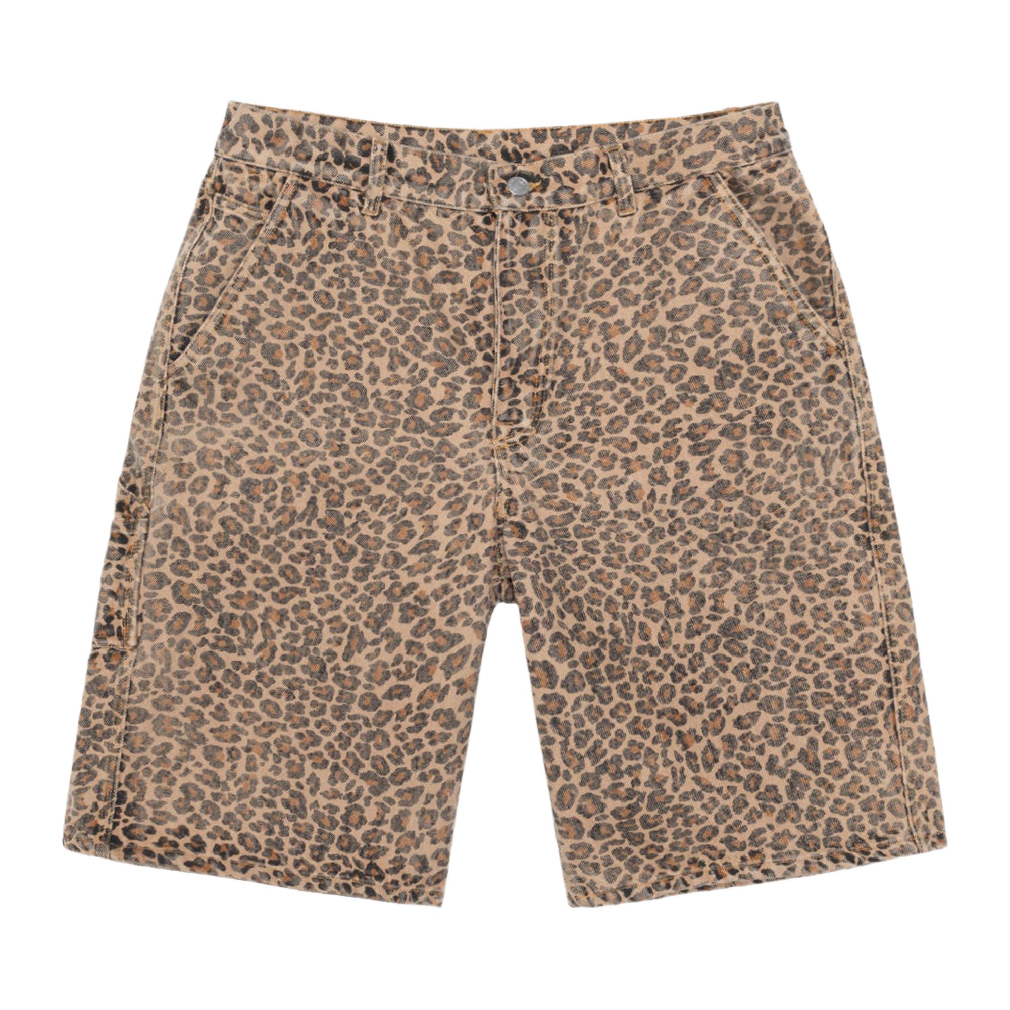 Pre-owned Stussy Denim Work Short 'leopard' | Yellow | Men's Size 32