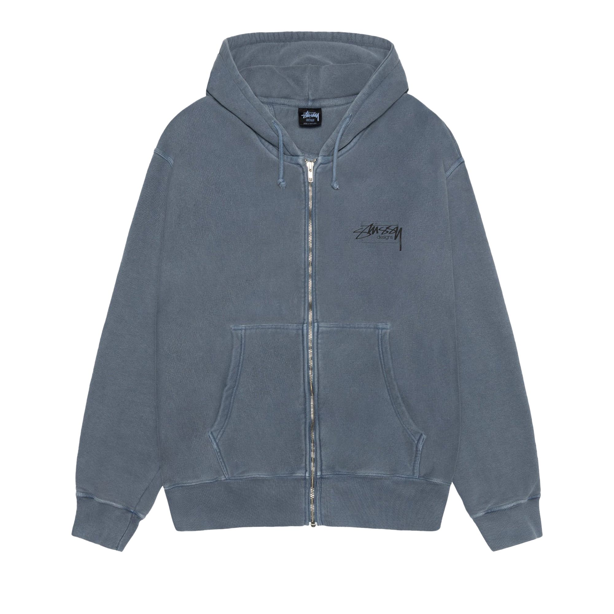 Pre-owned Stussy Modern Age Zip Hoodie Pigment Dyed 'navy' | Blue | Men's Size Xl
