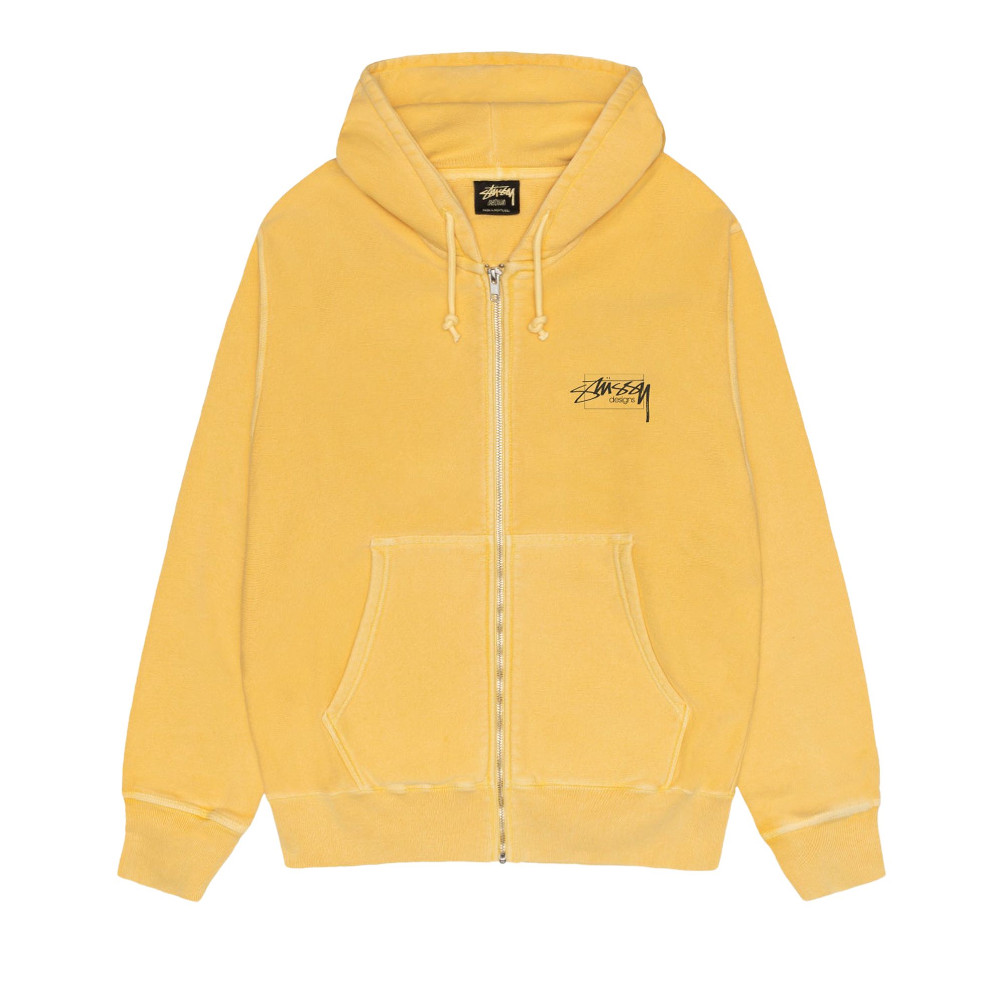 Pre-owned Stussy Modern Age Zip Hoodie Pigment Dyed 'yellow' | Men's Size L
