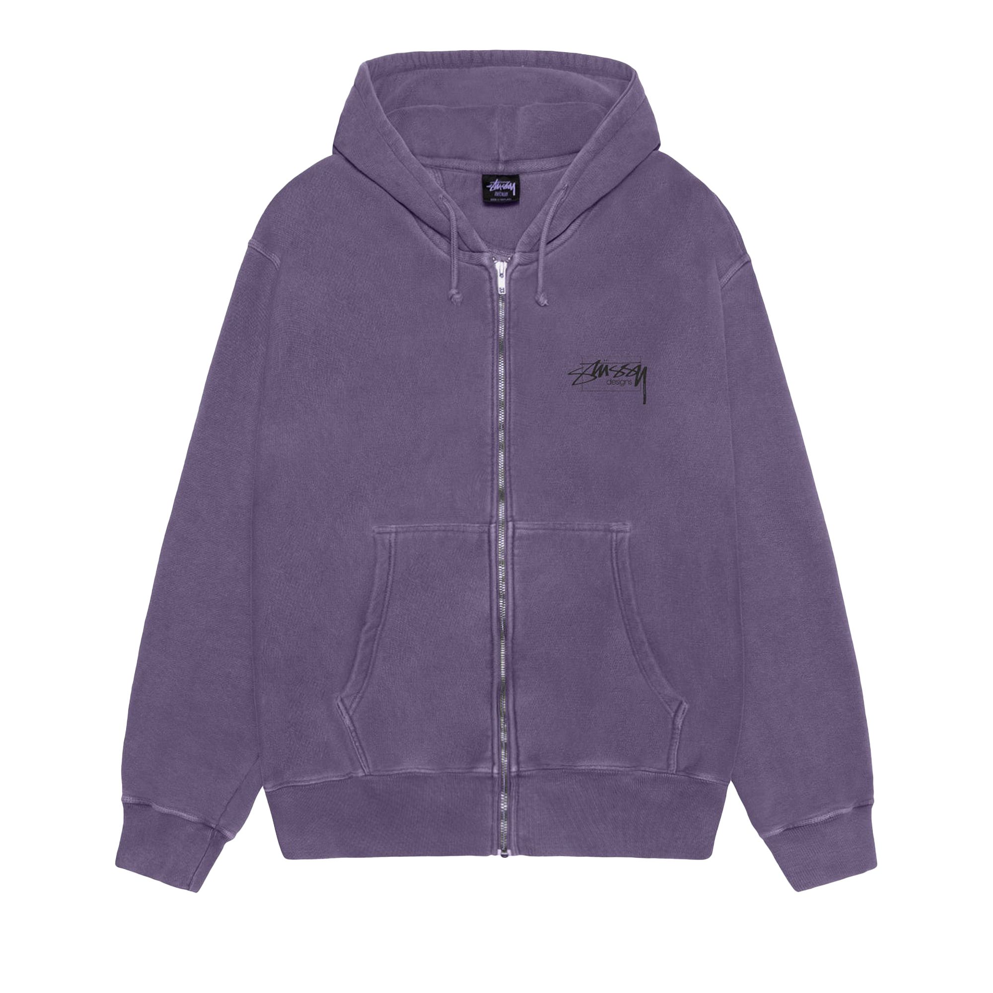 Pre-owned Stussy Modern Age Zip Hoodie Pigment Dyed 'grape' | Purple | Men's Size M