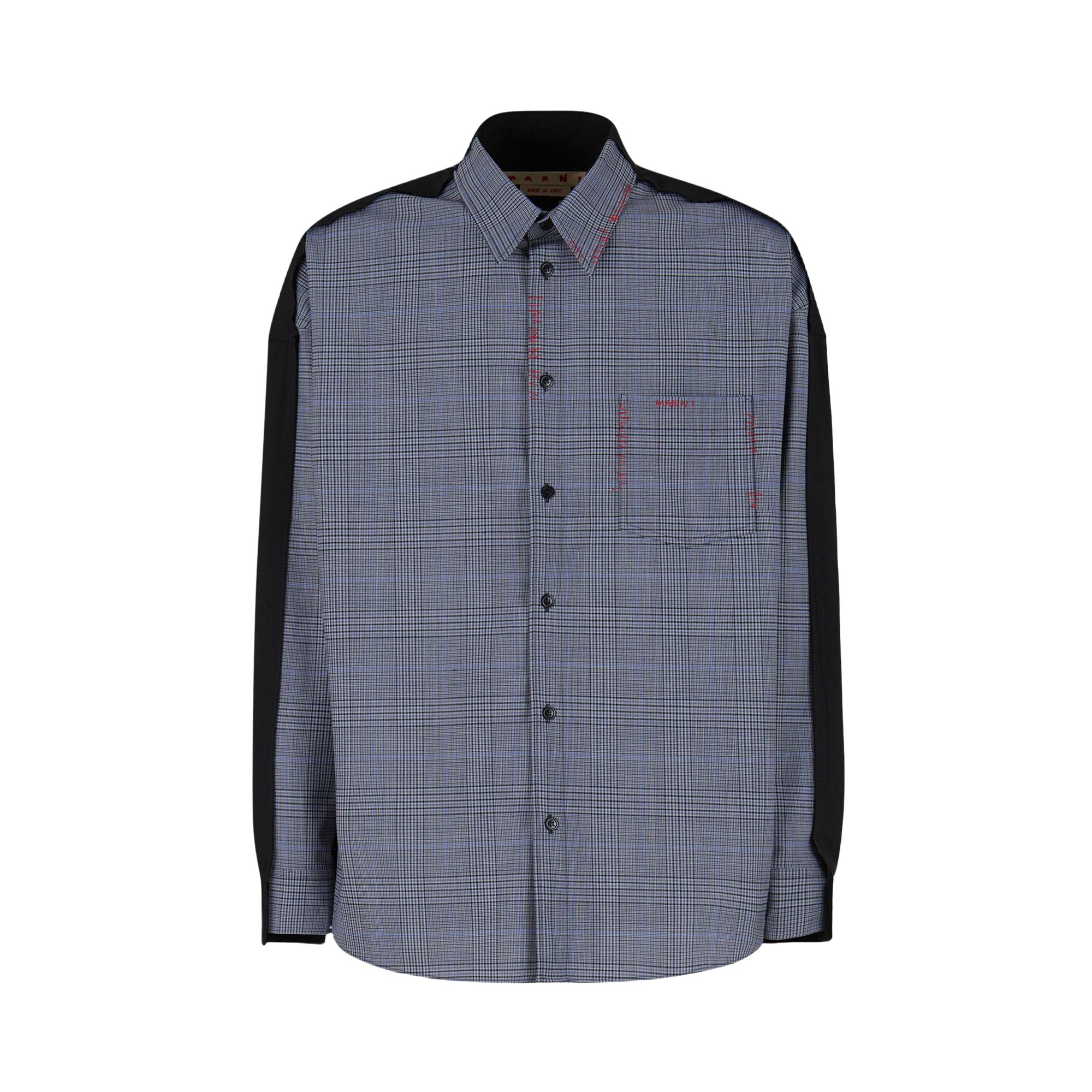 Pre-owned Marni Prince Of Wales Light Wool Blend Shirt 'truffle' | Grey | Men's Size 52 In Gray