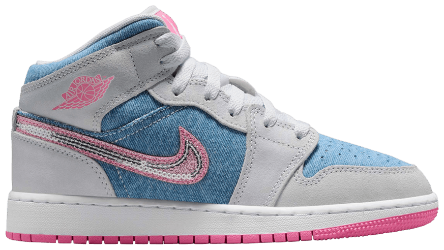 Air Jordan 1 Mid Gs Denim Sequin