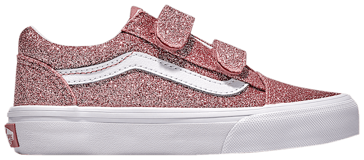 Vans Old Skool V Kids Rose Gold Pink Glitter