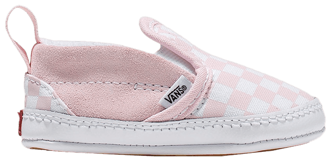 Vans Classic Slip On V Crib Checkerboard   Pink True White
