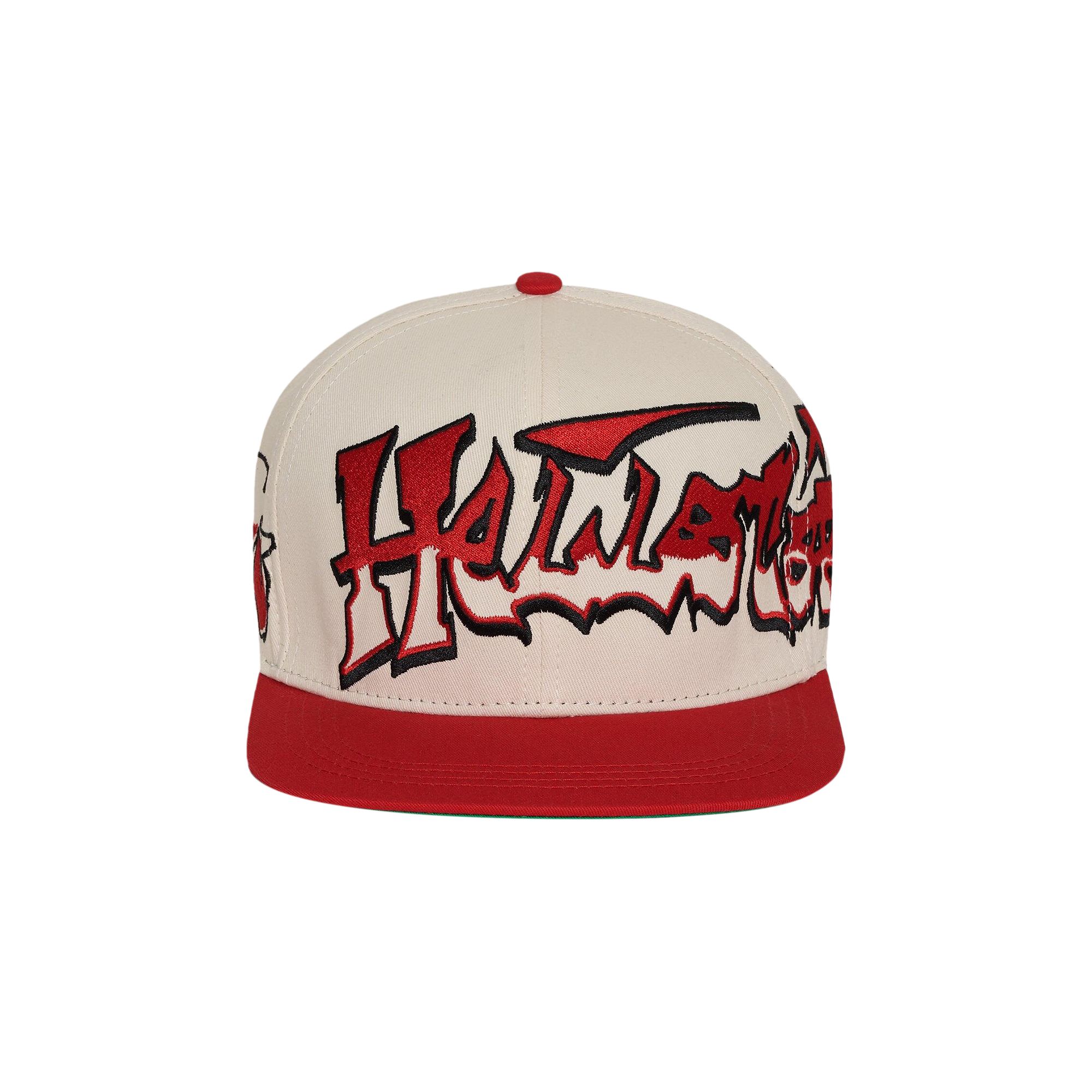 Pre-owned Hellstar Records Hat Snapback Custom Airbrush 'red/white' | Cream | Men's Size Onesize