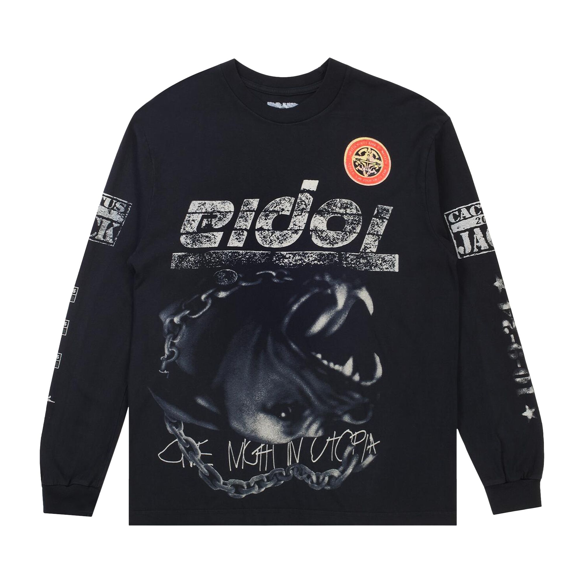 Pre-owned Cactus Jack By Travis Scott Longe Sleeve Tee I 'washed Black' | Men's Size L