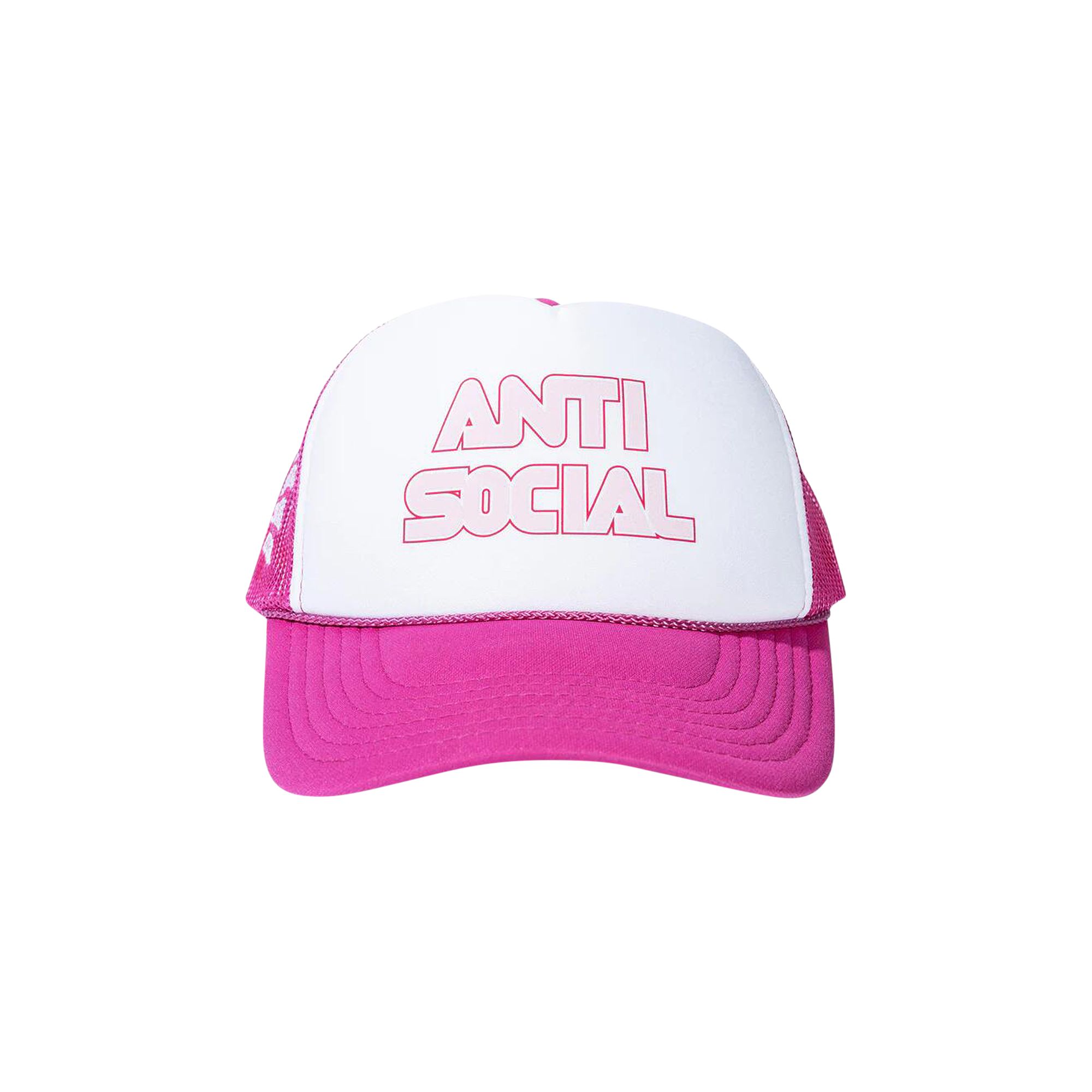 Pre-owned Anti Social Social Club Racing Trucker Hat 'pink' | Men's Size Onesize