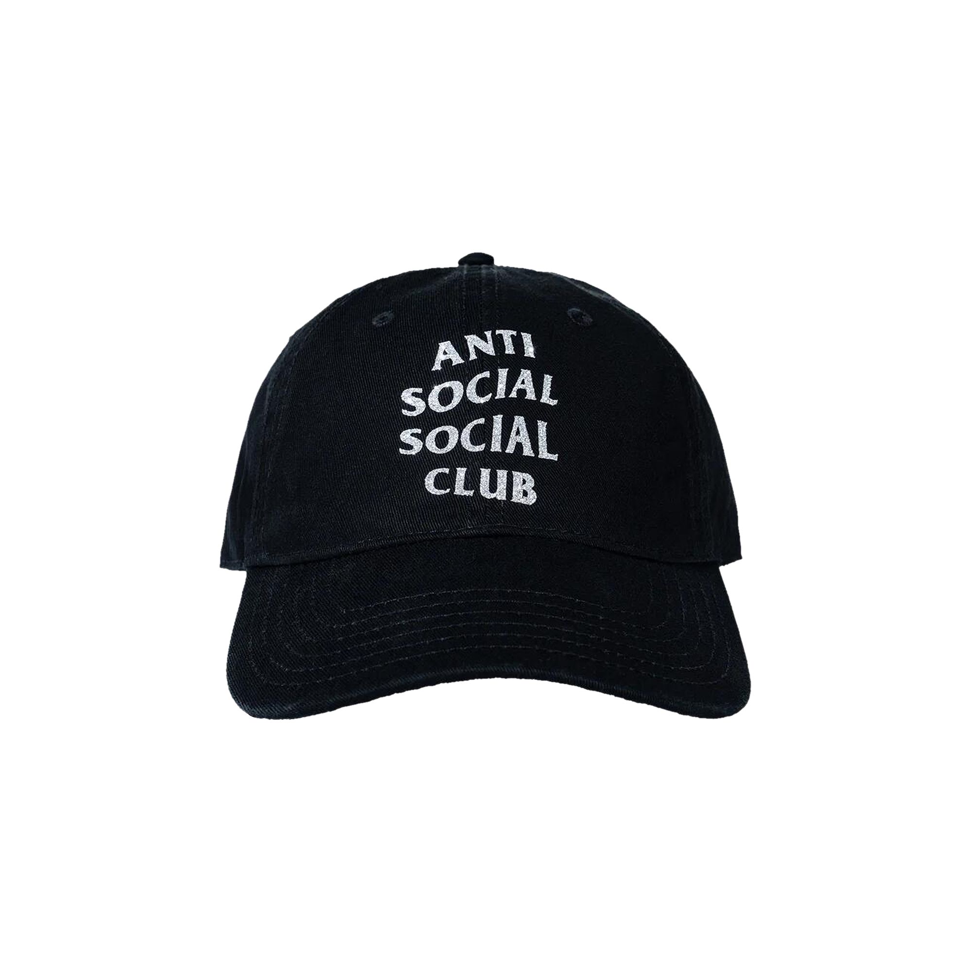 Pre-owned Anti Social Social Club Mind Games Glitter Cap 'black' | Men's Size Onesize