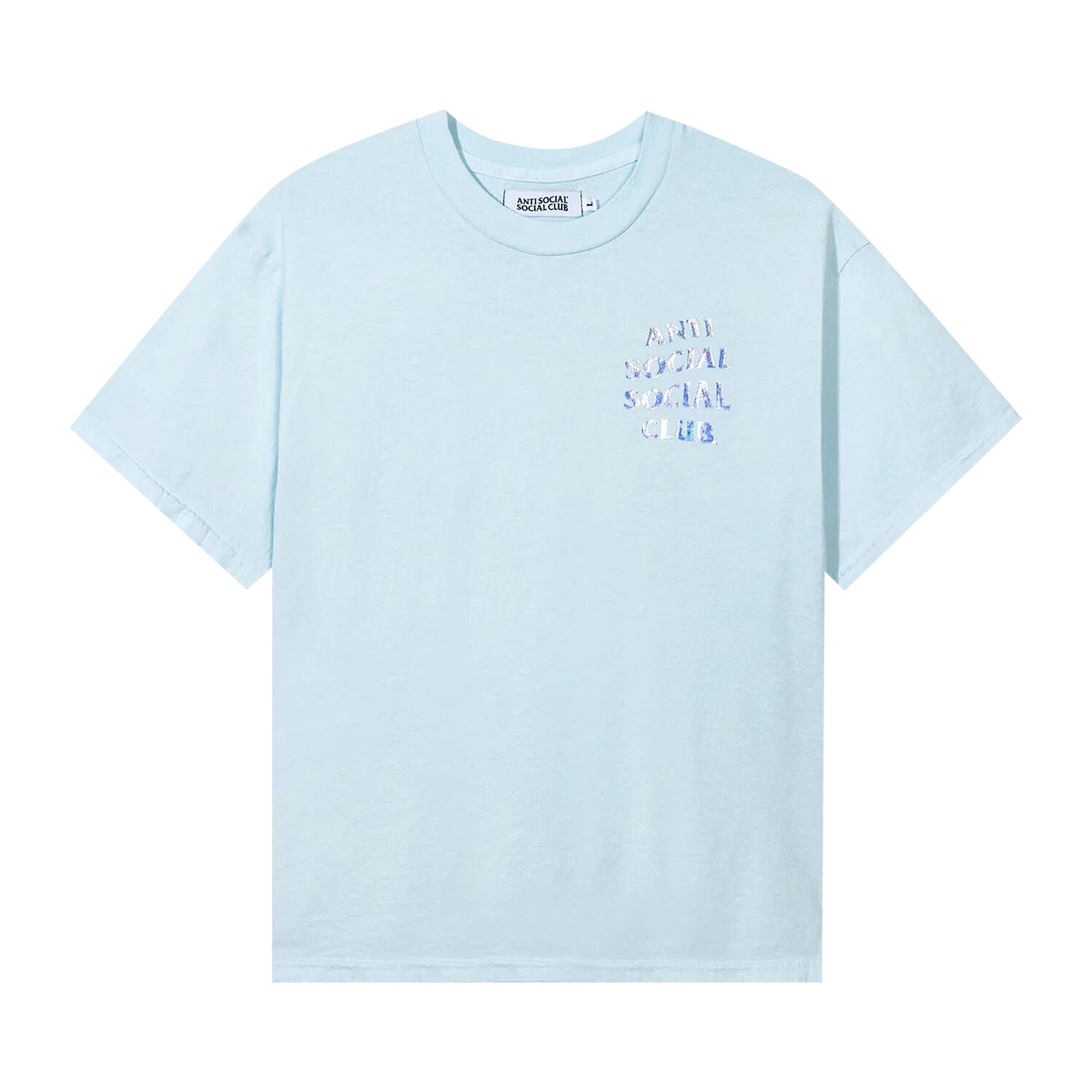 Pre-owned Anti Social Social Club Get Weird Hologram Tee 'sky Blue' | Men's Size L