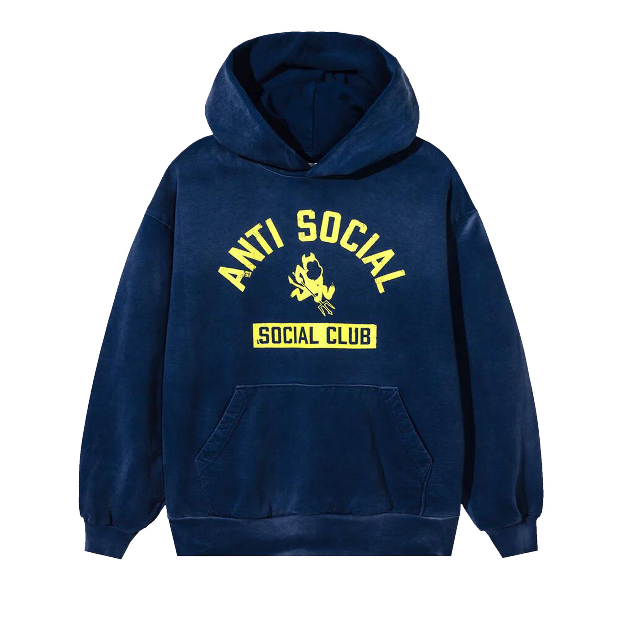 Pre-owned Anti Social Social Club Devil's Playground Hoodie 'vintage Wash Navy' | Blue | Men's Size M