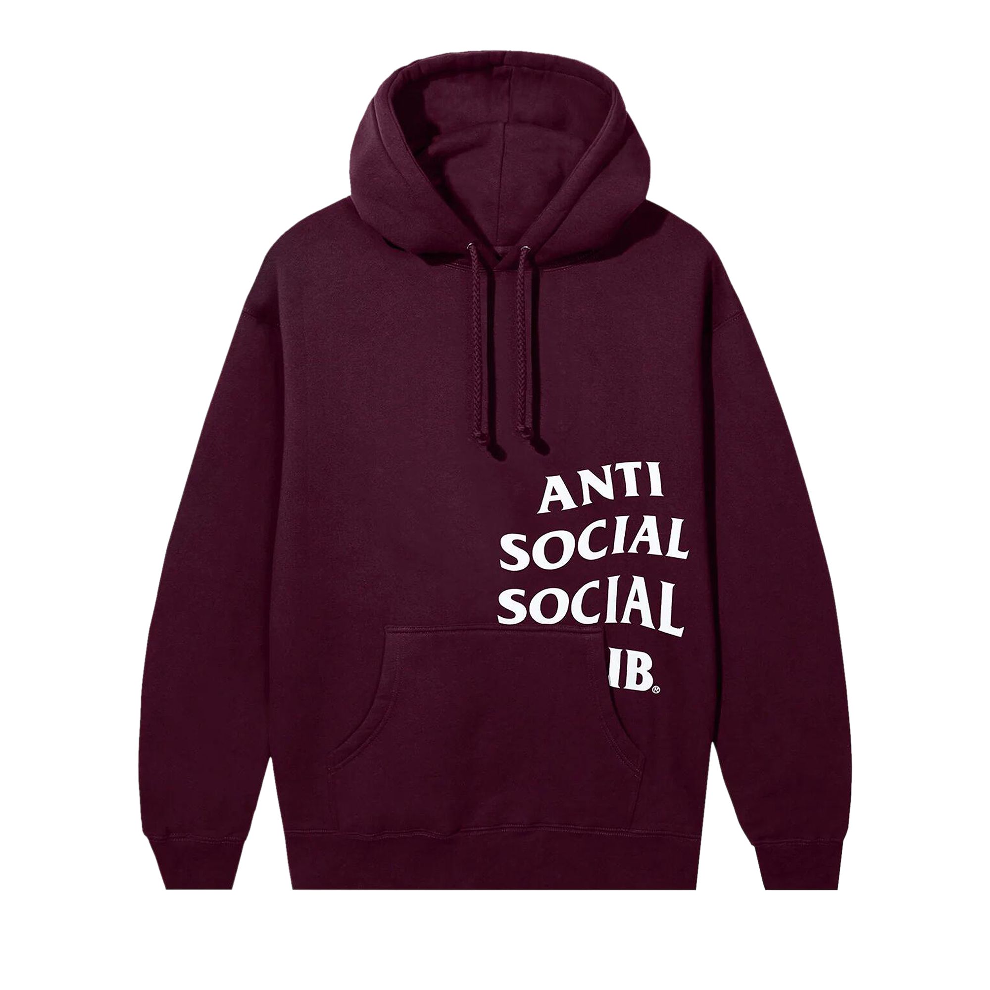 Pre-owned Anti Social Social Club Cut Off Logo Hoodie 'maroon' | Red | Men's Size L
