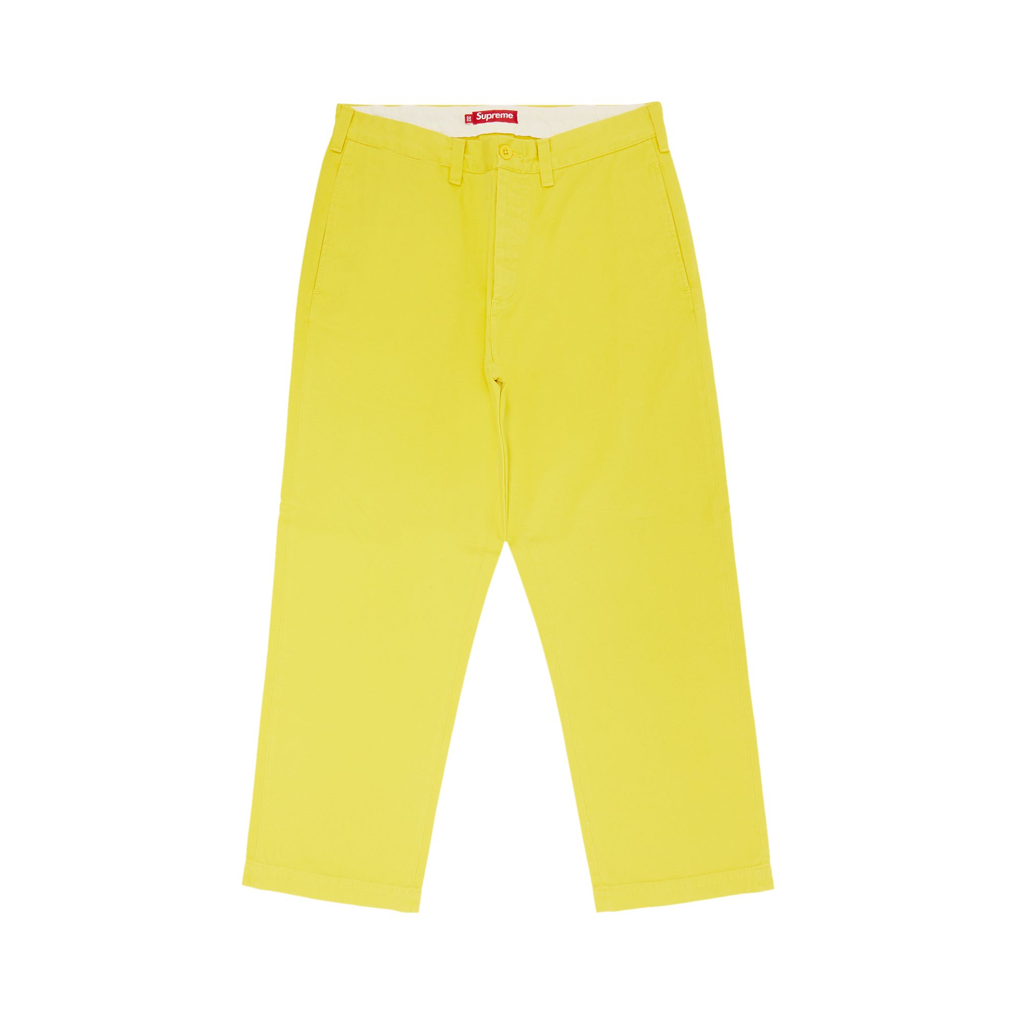 Pre-owned Supreme Chino Pant 'lime Yellow' | Men's Size 32