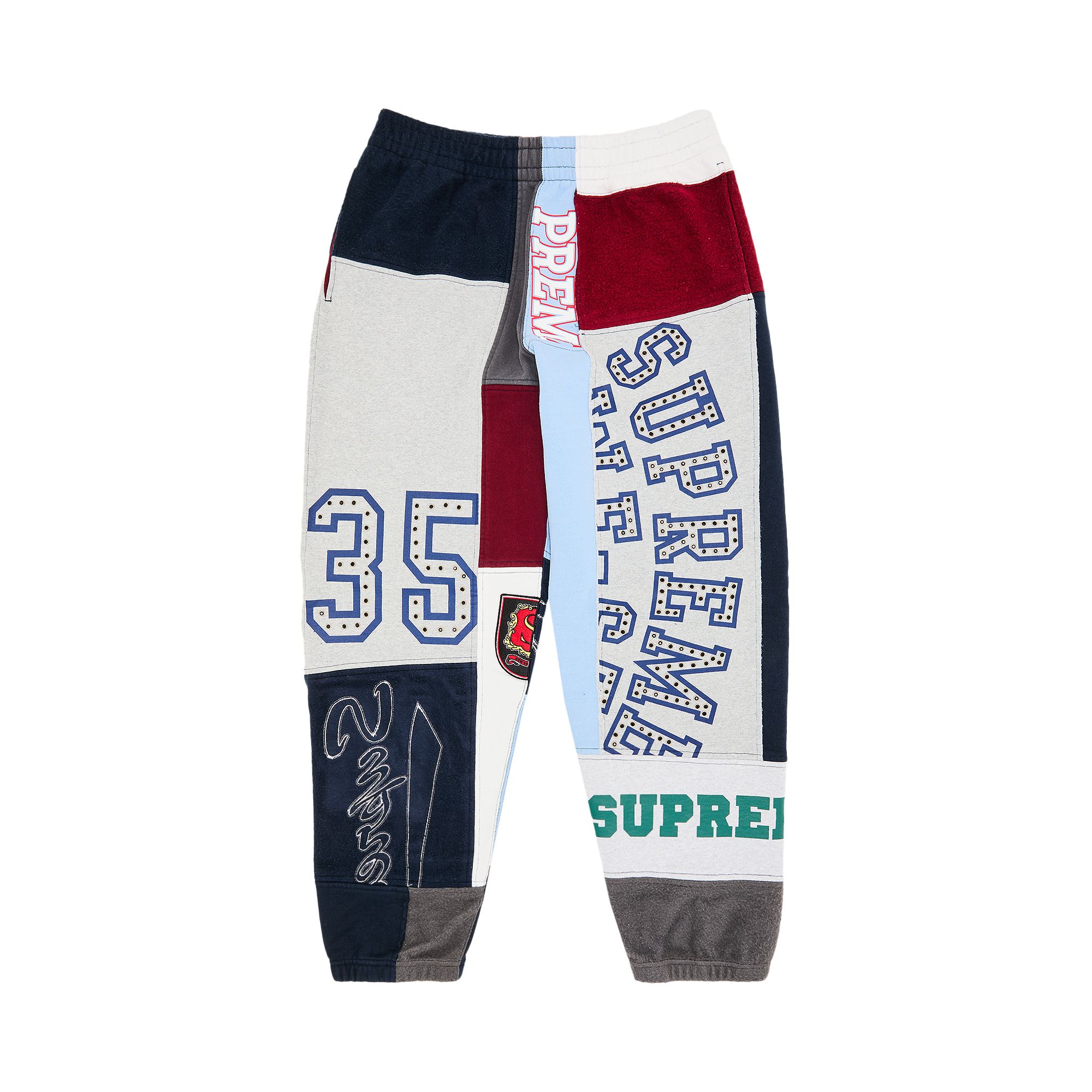 Pre-owned Supreme Patchwork Sweatpant 'navy' | Blue | Men's Size M