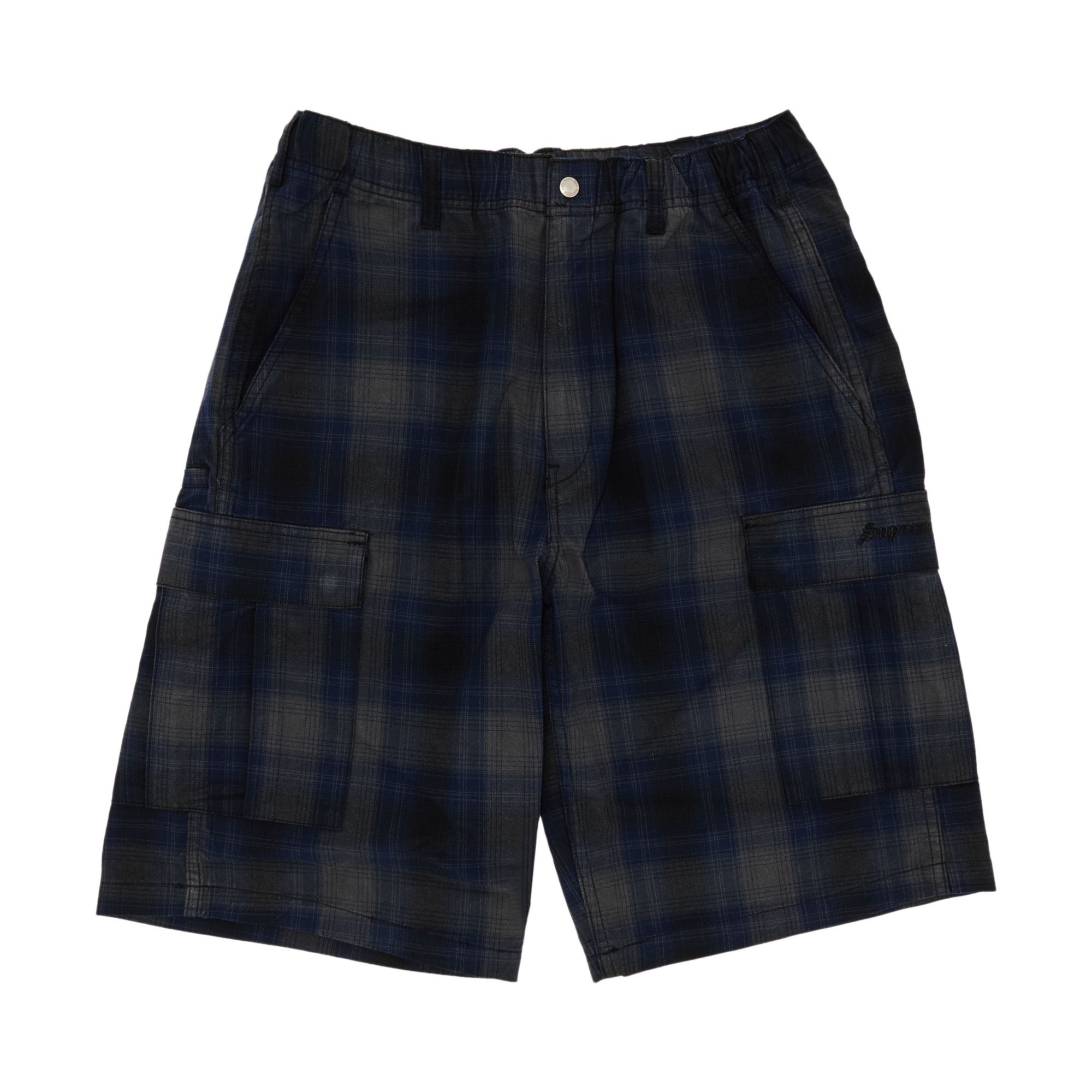 Pre-owned Supreme Shadow Plaid Cargo Short 'black' | Men's Size S