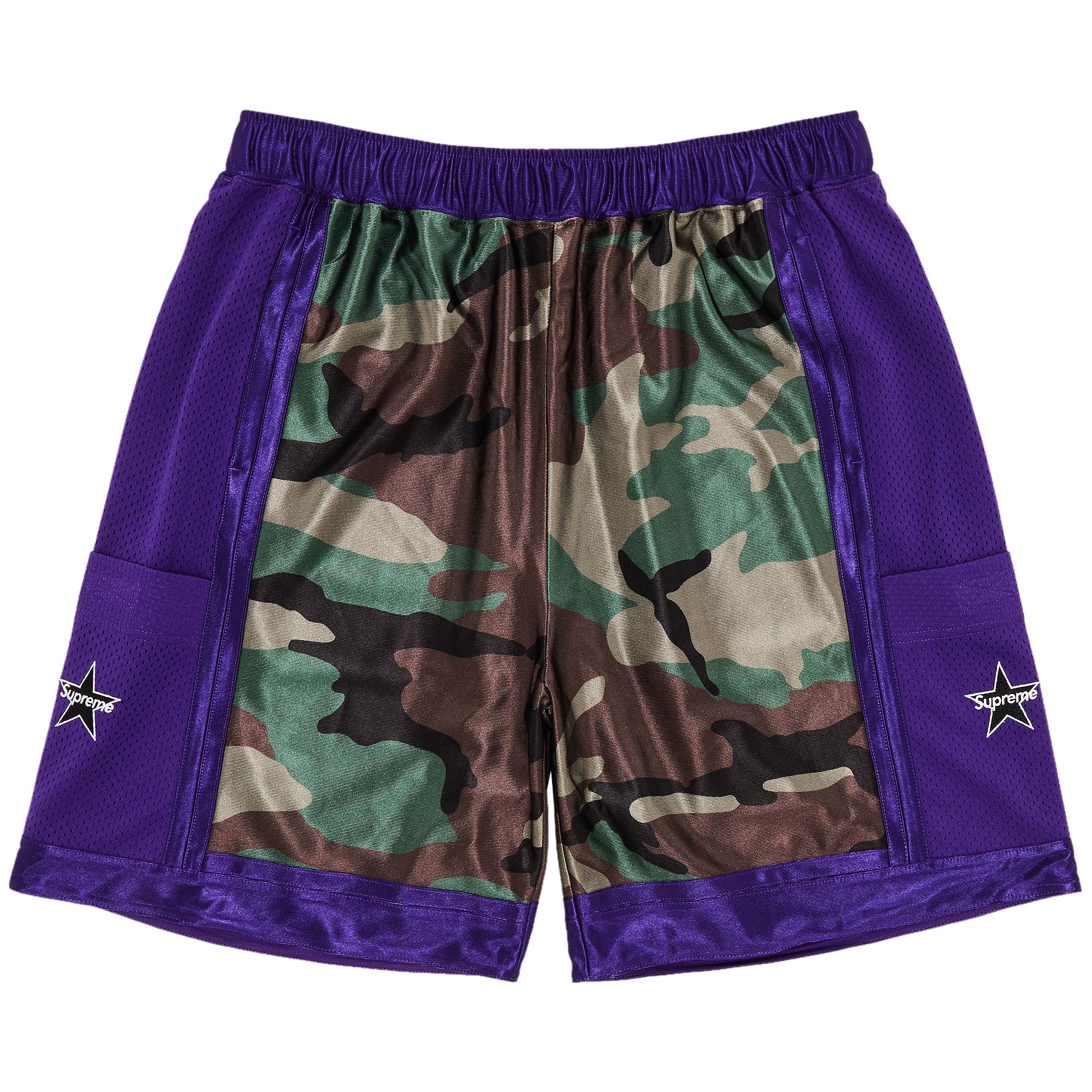 Pre-owned Supreme Side Pocket Basketball Short 'woodland Camo' | Multi-color | Men's Size S