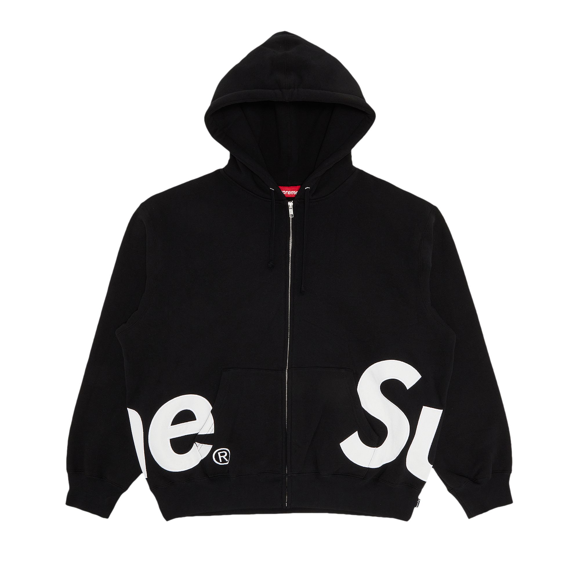 Pre-owned Supreme Big Logo Zip Up Hooded Sweatshirt 'black' | Men's Size L