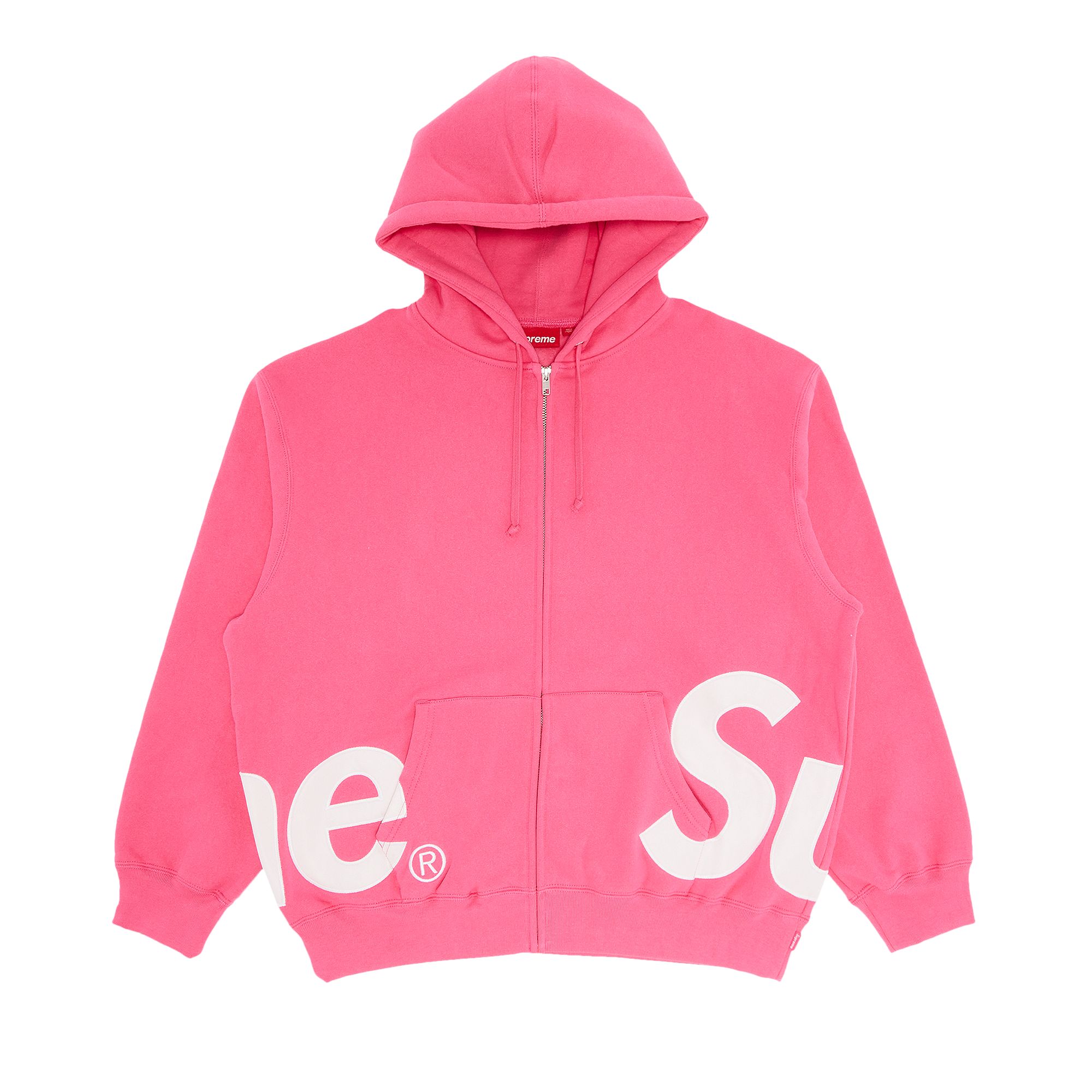 Pre-owned Supreme Big Logo Zip Up Hooded Sweatshirt 'magenta' | Pink | Men's Size Xxl