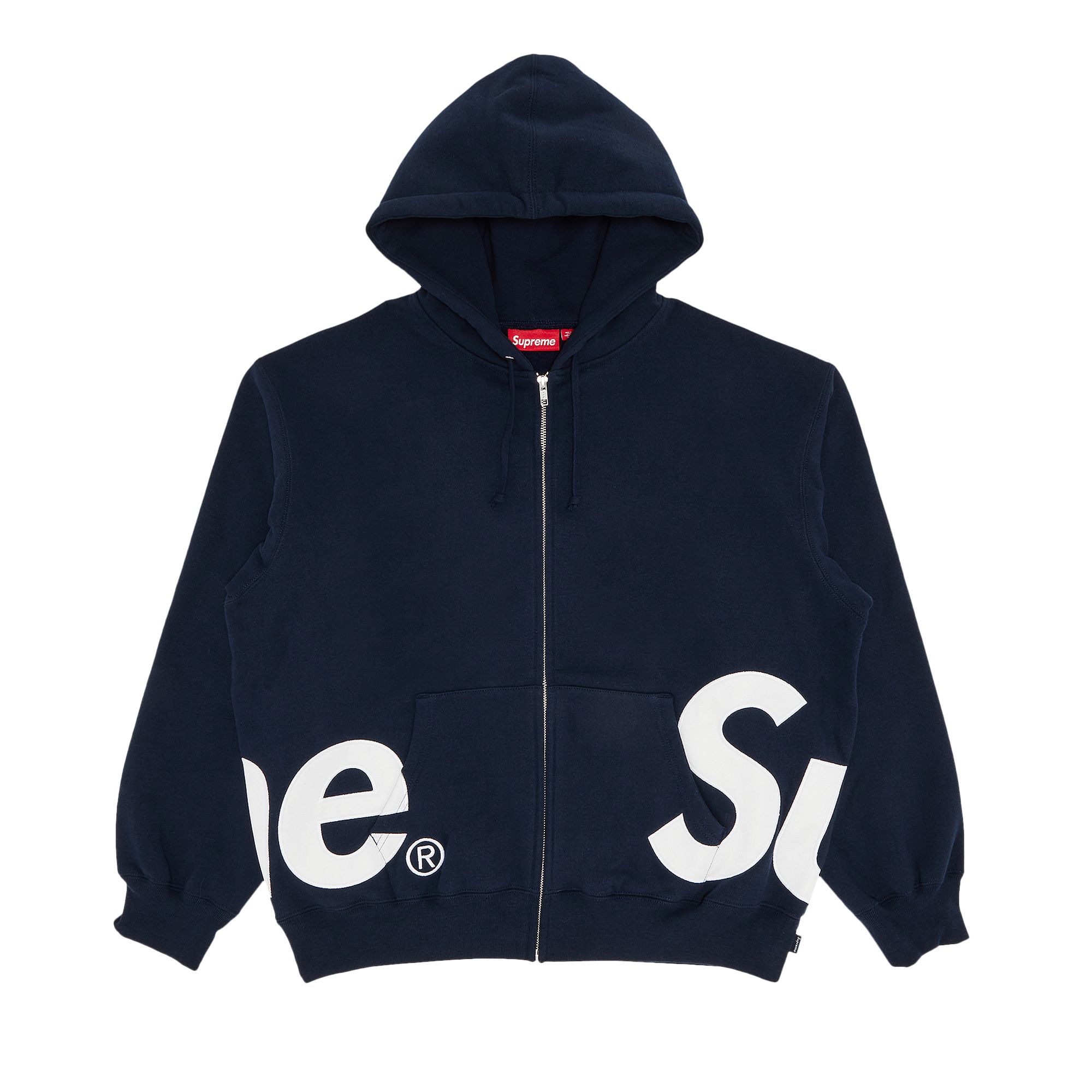 Pre-owned Supreme Big Logo Zip Up Hooded Sweatshirt 'navy' | Blue | Men's Size L