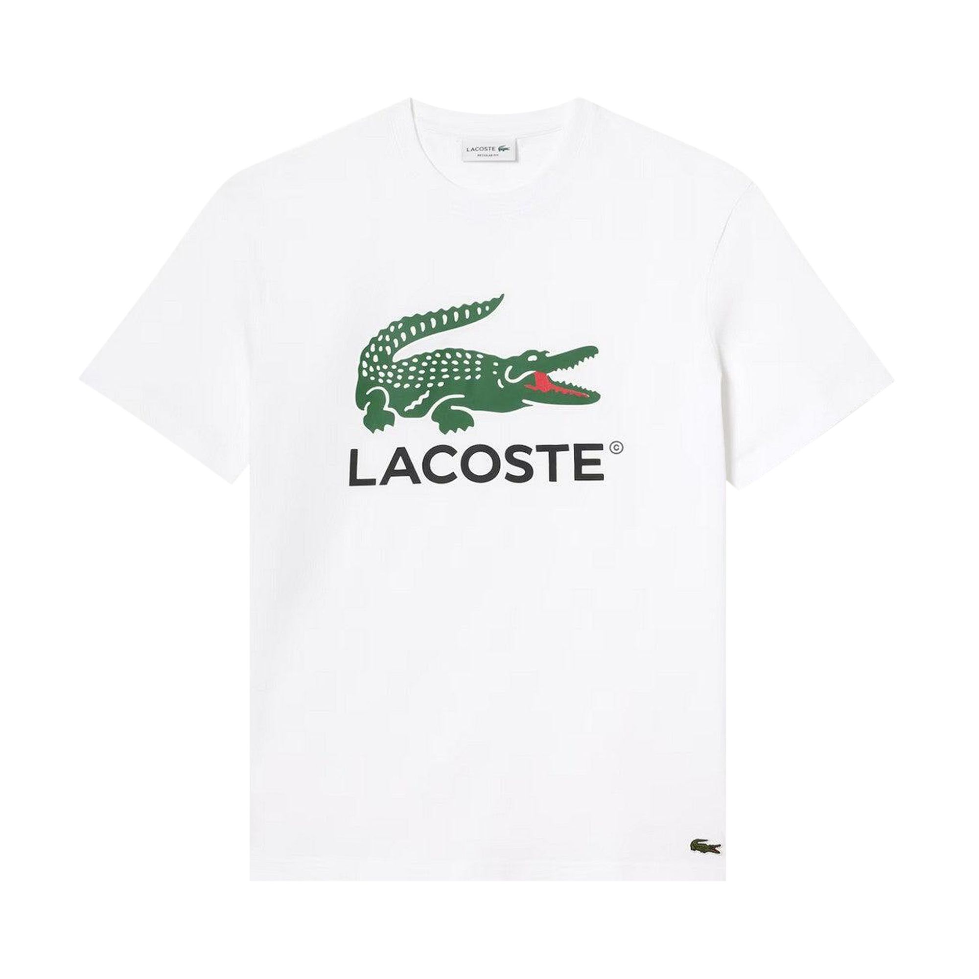 Pre-owned Lacoste Signature Print T-shirt 'white' | Men's Size L
