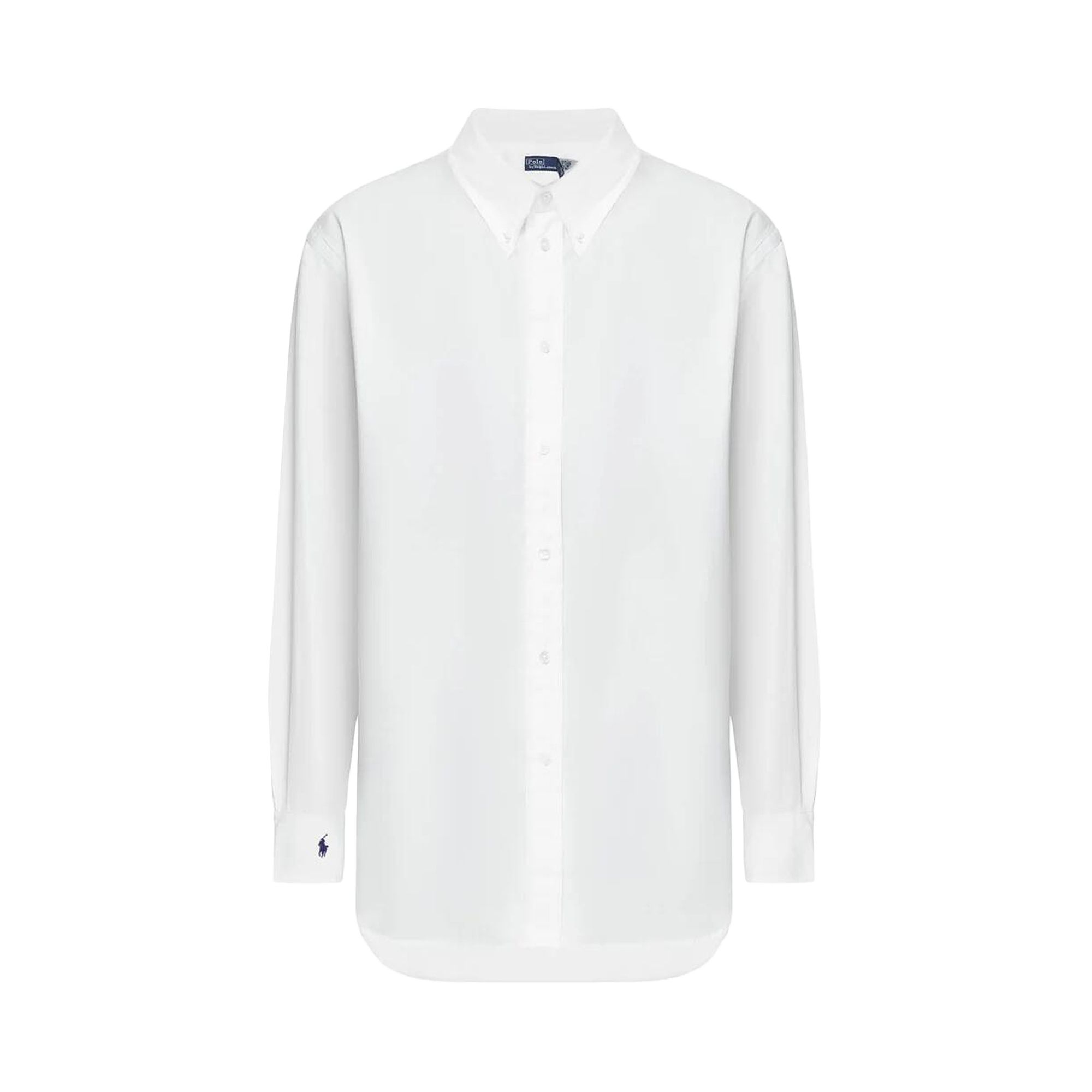 Pre-owned Polo Ralph Lauren Long-sleeve Button Front Shirt 'white' | Women's Size S