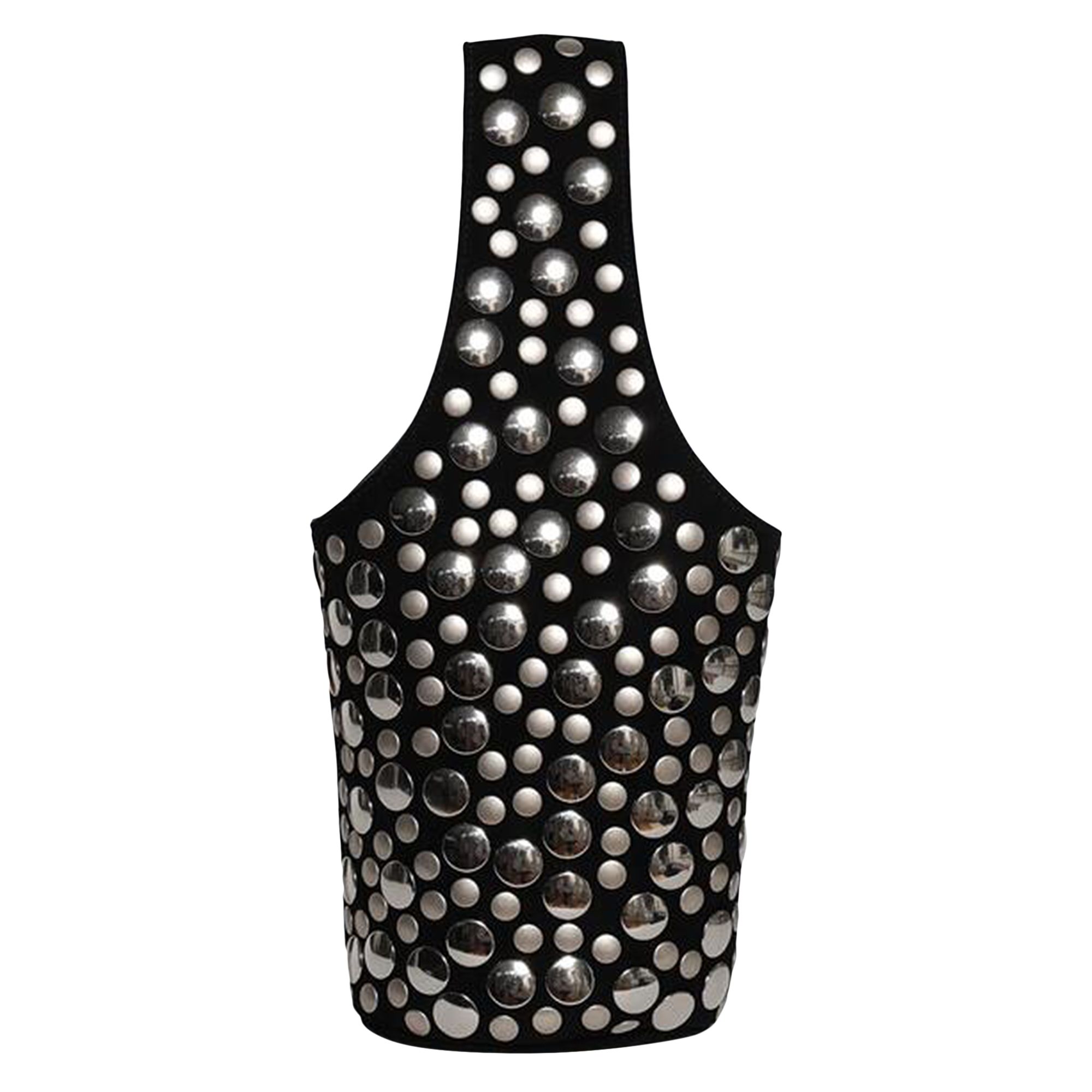 Pre-owned Khaite Livia Bag 'black Suede/silver Studs' | Women's Size Onesize