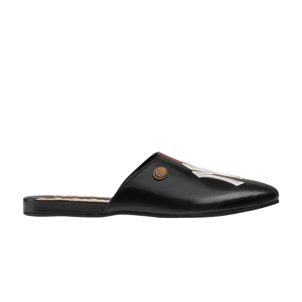 New York Yankees x Gucci Princetown Slipper 'Black' | Men's Size 6 - 535585-0G0L0-6464