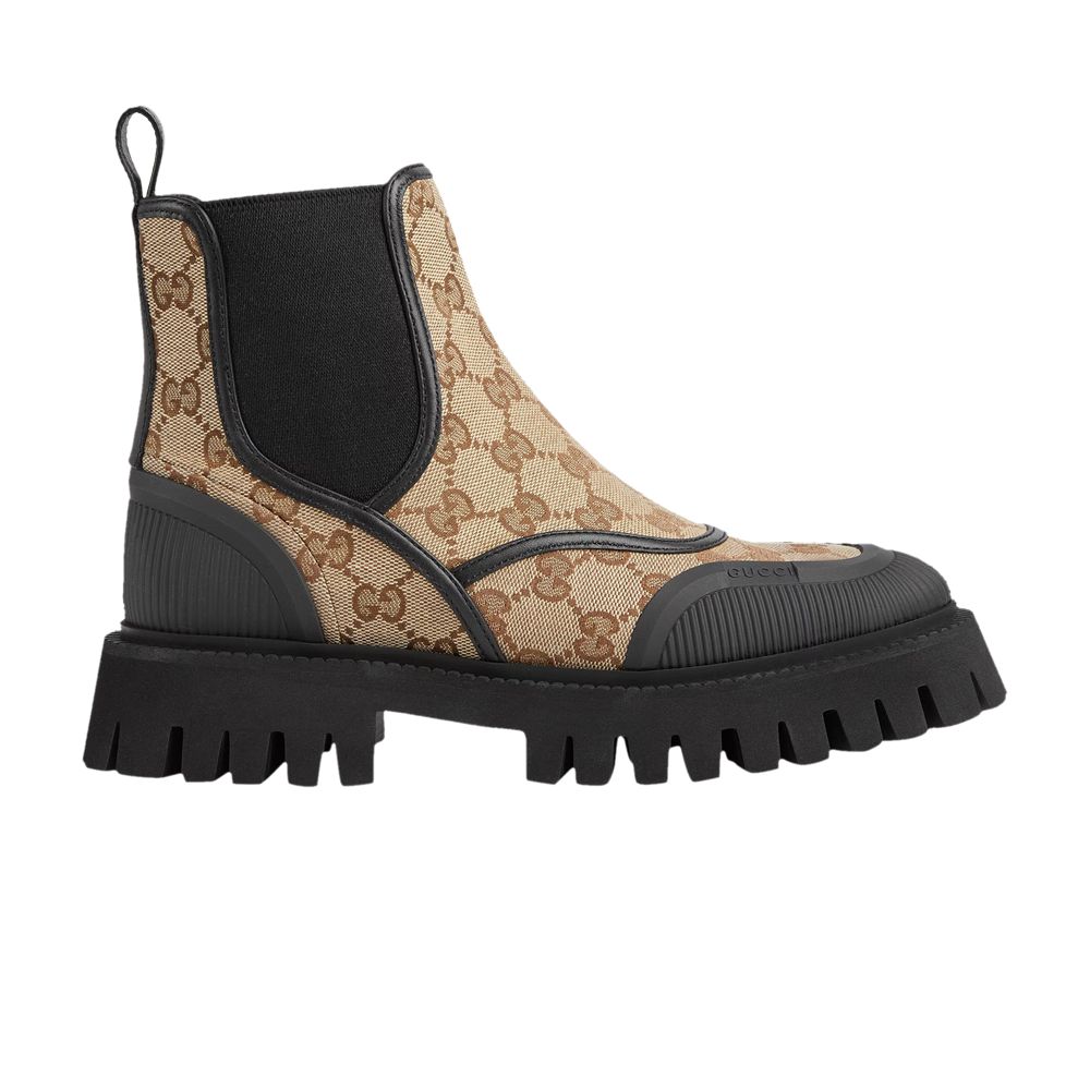 Pre-owned Gucci Wmns Ankle Boot 'gg Canvas - Beige Ebony' | Cream | Women's Size 2.5