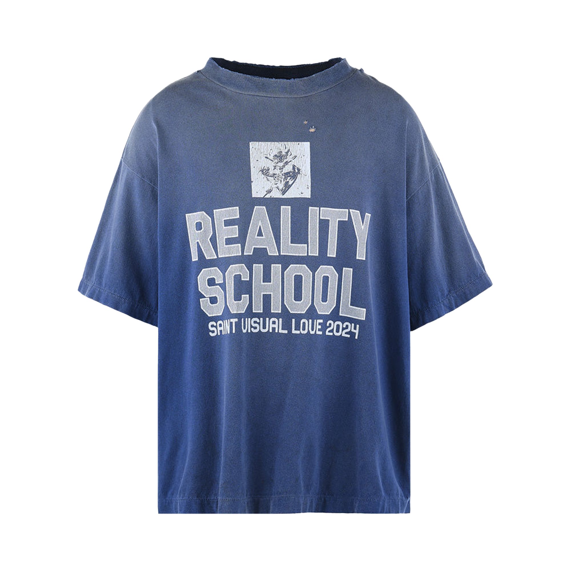 Pre-owned Saint Mxxxxxx Reality School Short-sleeve T-shirt 'navy' | Blue | Men's Size Xl