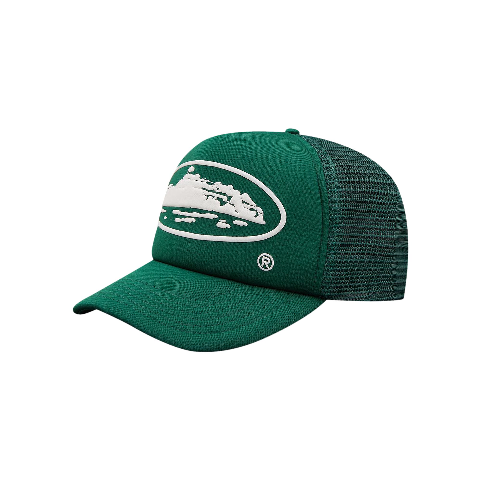 Pre-owned Corteiz Alcatraz Puff Print Trucker Hat 'green' | Men's Size Onesize